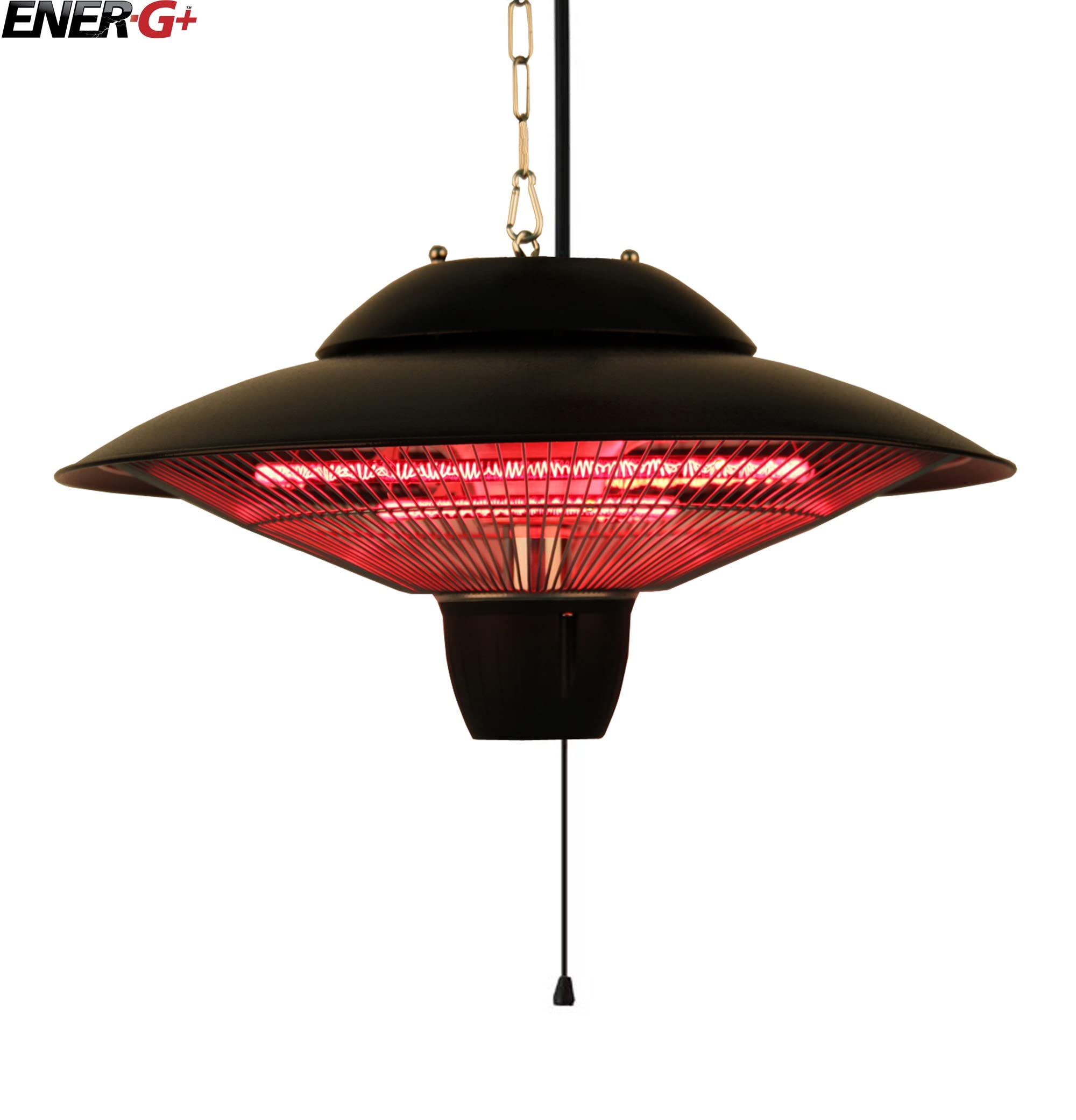 Black Indoor/Outdoor Electric Ceiling Patio Heater - Warm & Cozy for Restaurants, Cafes, and Home Decks