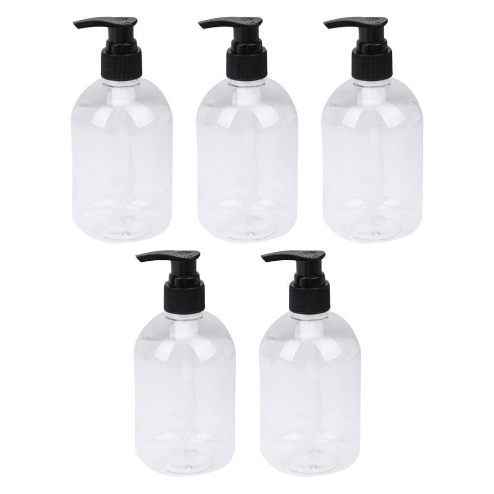 5-Pack 350ml Refillable Spray Bottles - Black Plastic Travel Containers for Hand Sanitizer, Alcohol, Lotion & Cleaning Solutions | Perfect for Home, Office, Travel & DIY Projects