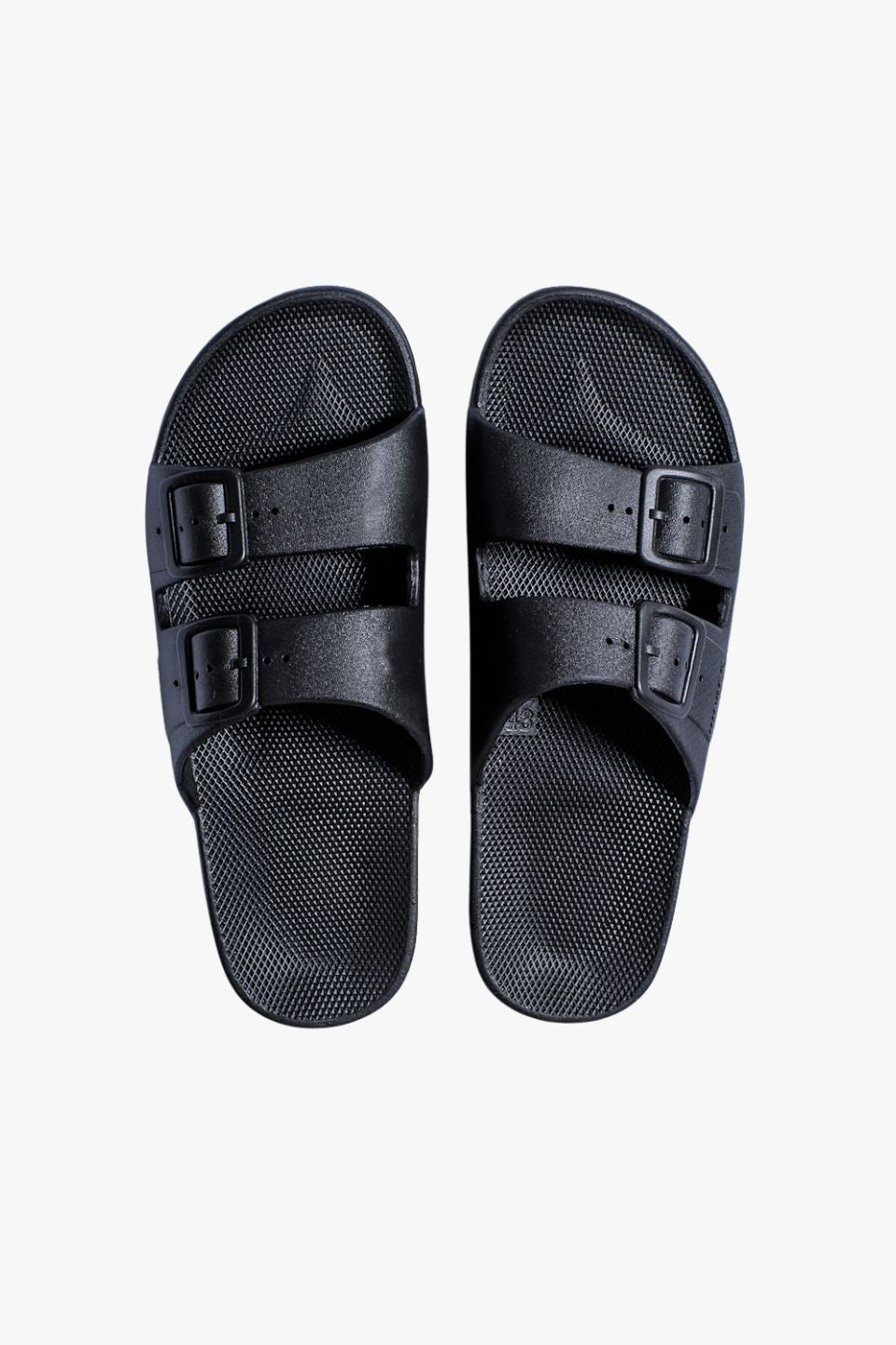 Freedom Black Double Strap Flexible Slides - Comfortable Adjustable Sandals for Men & Women - Perfect for Beach, Pool, and Casual Wear