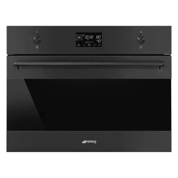 Smeg 45cm Classic Compact Steam Oven - Black | Built-in Steam Cooking for Small Kitchens | Perfect for Baking, Roasting & Healthy Meal Prep