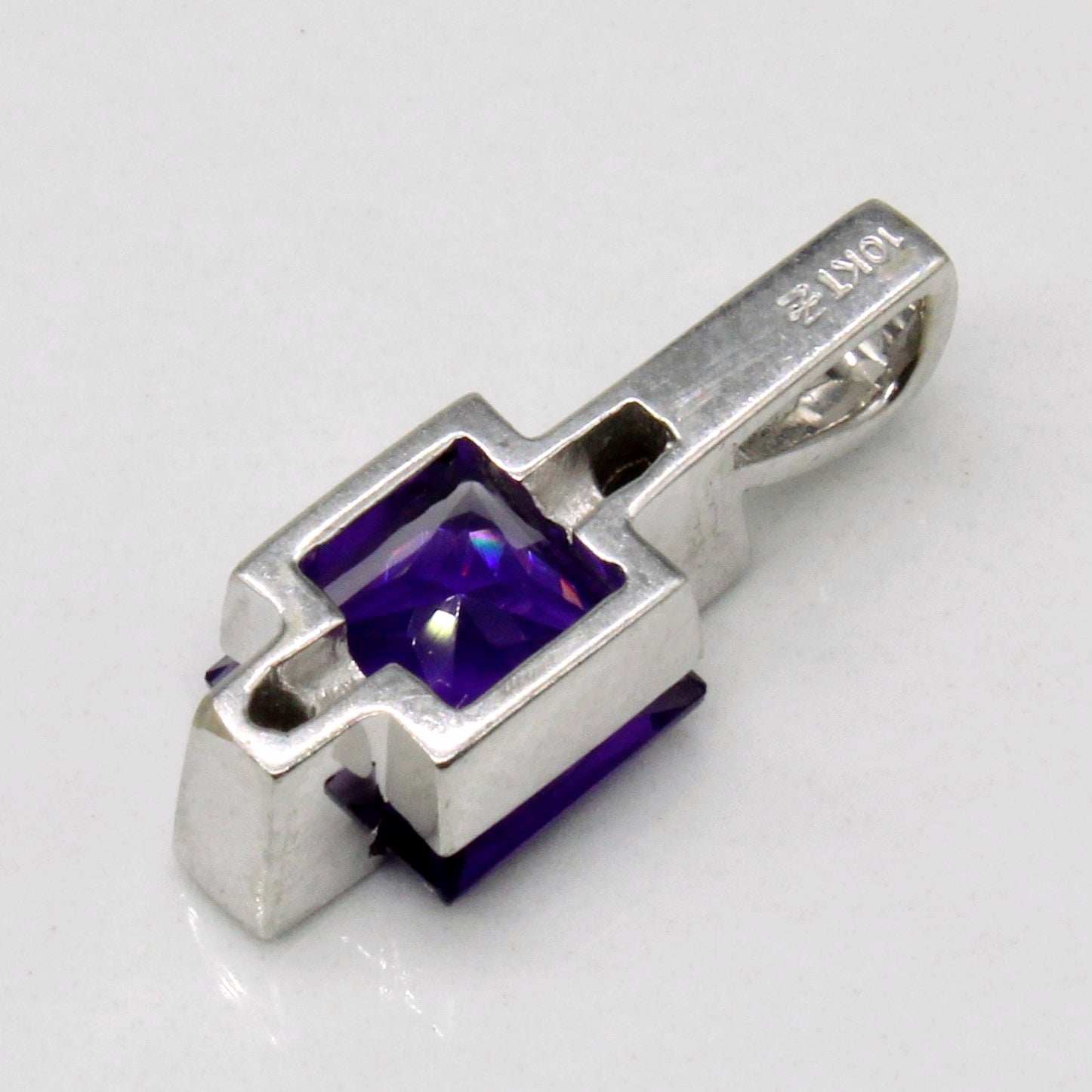 1.35ct Amethyst & 0.04ct Diamond Pendant Necklace - Elegant Purple Gemstone Jewelry for Women - Perfect for Valentine's Day, Anniversary & Special Occasion Gifts