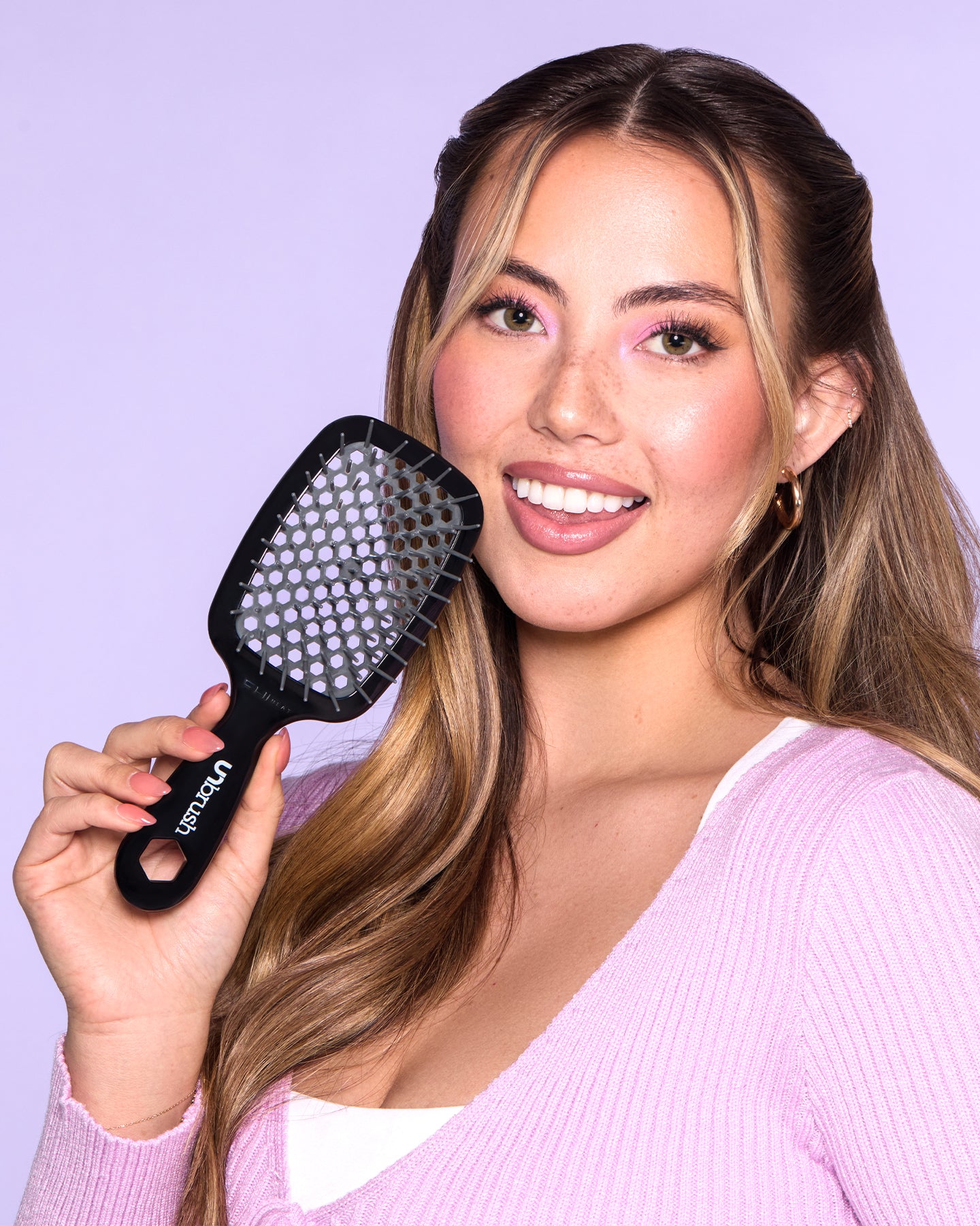 UNbrush Detangling Hair Brush for Wet & Dry Hair - Moonlight Design | Pain-Free Knot Remover for All Hair Types | Perfect for Home, Travel & Salon Use