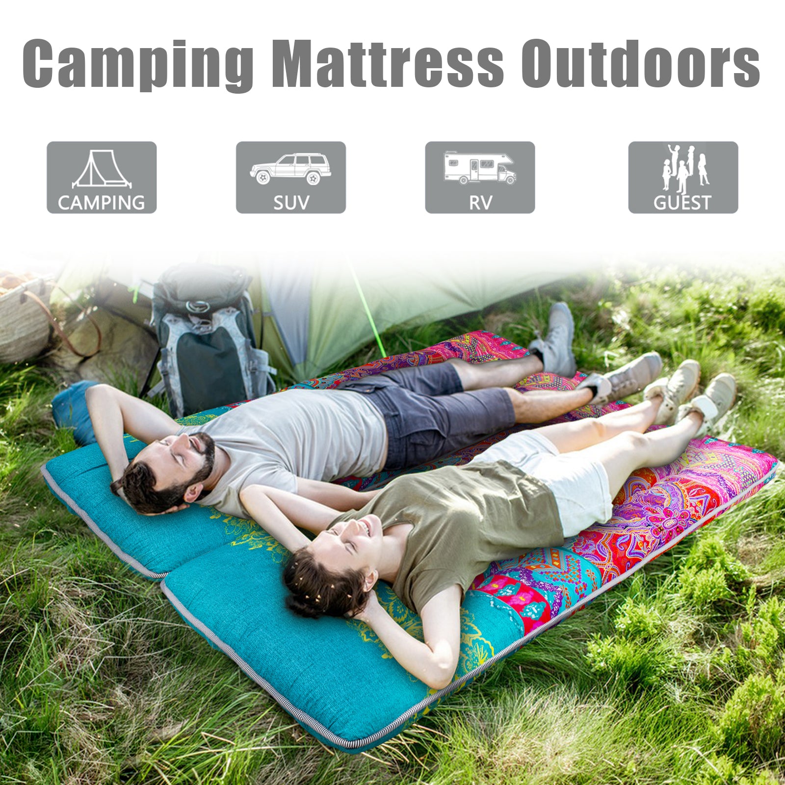 MAXYOYO Japanese Style Cot Futon Mattress - Foldable Floor Mattress, Tatami Mat & Bohemian Bed for Guest Room, Yoga, Meditation & Camping