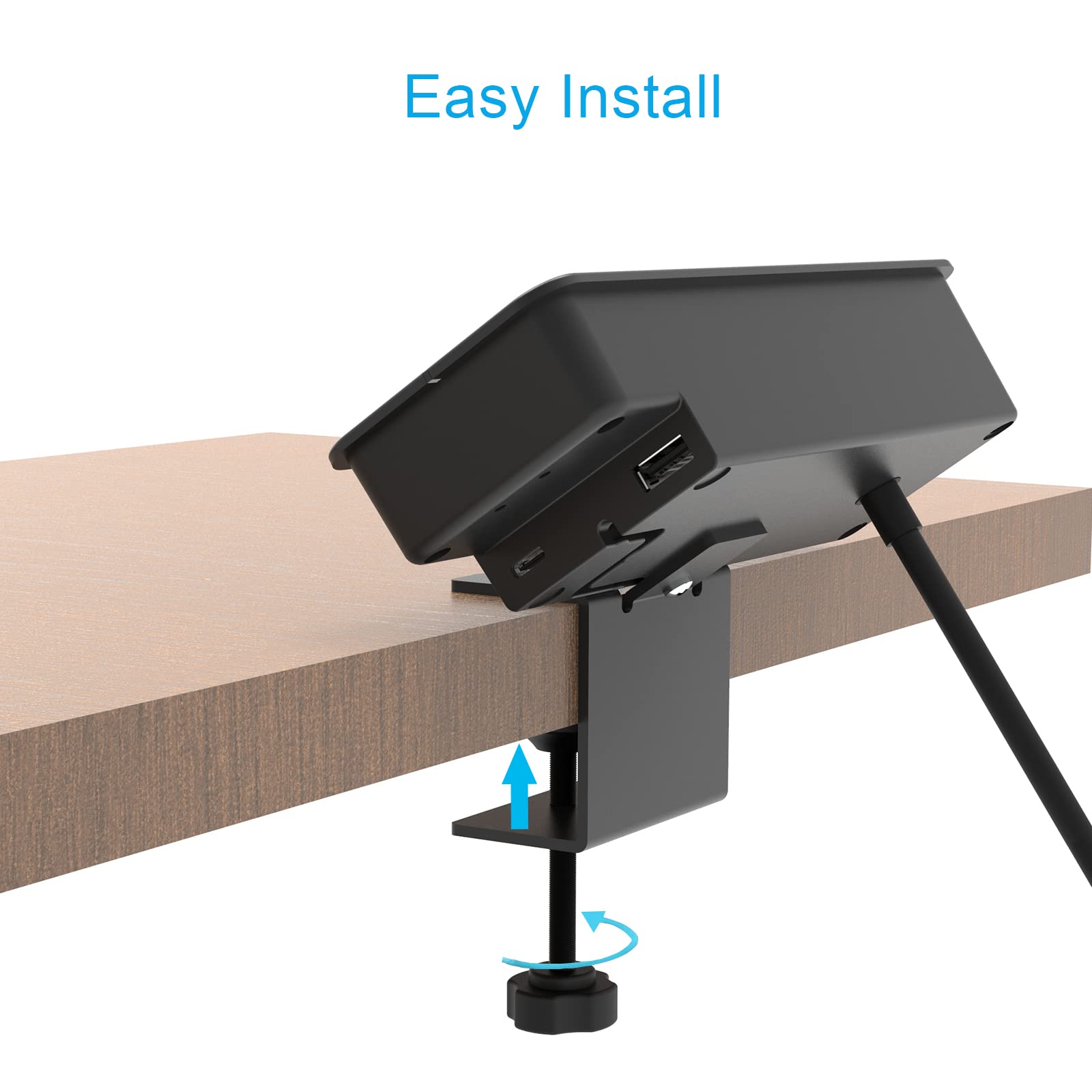 Desk Clamp Power Strip with USB C & Wireless Charger - 2 AC Outlets, 2 USB Ports, 15W Wireless Charging Station, 20W PD Fast Charging - Surge Protector for Home Office Desk (Fits 2.16