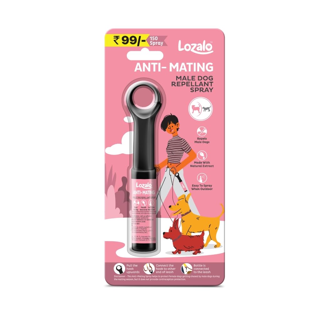 Lozalo Not Now Anti Mating Spray for Female Dogs - 44ml (2x22ml Combo Pack) | Natural Male Dog Repellent with Turmeric & Eucalyptus Oil | Safe for All Dog Breeds | Perfect for Heat Cycles, Training & Outdoor Protection