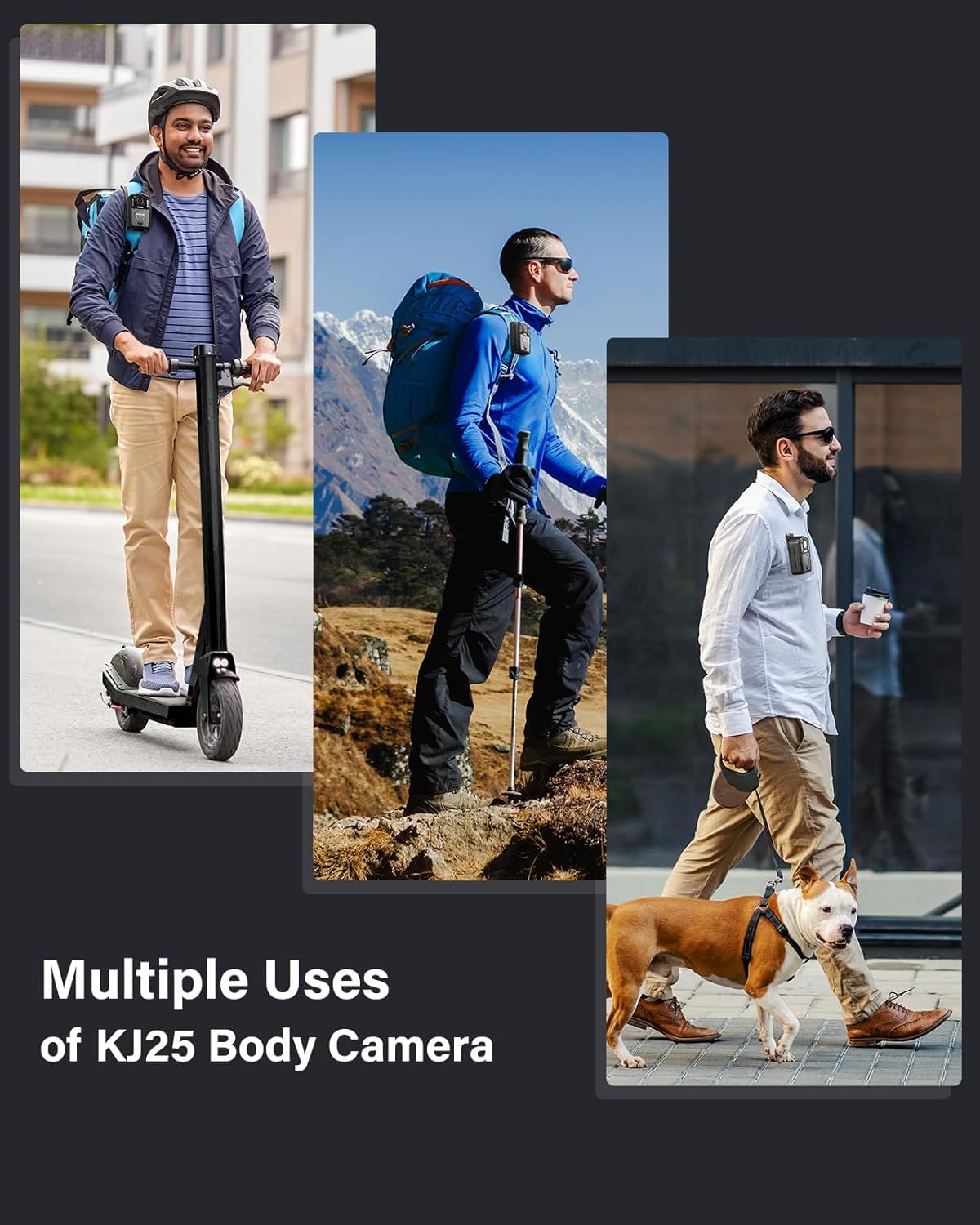 BOBLOV KJ25 1080P Body Camera with Night Vision, 128GB Storage, 13-Hour Video Recording - Ideal for Police, Law Enforcement, Security Guards & Pet Walking (Waterproof & Durable)