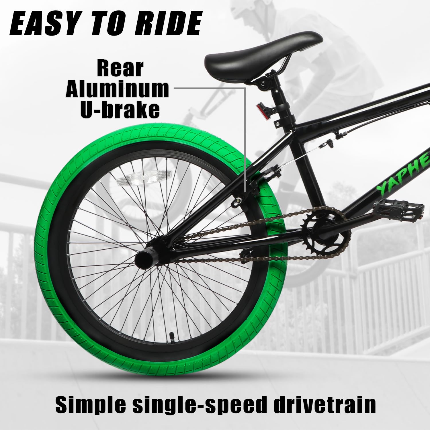 Freestyle BMX Bike 20 Inch - Hi-Ten Steel Frame Bicycle for Teens & Adults - Beginner Friendly BMX Bike in Multiple Colors - Perfect for Street Riding, Park Tricks & Commuting