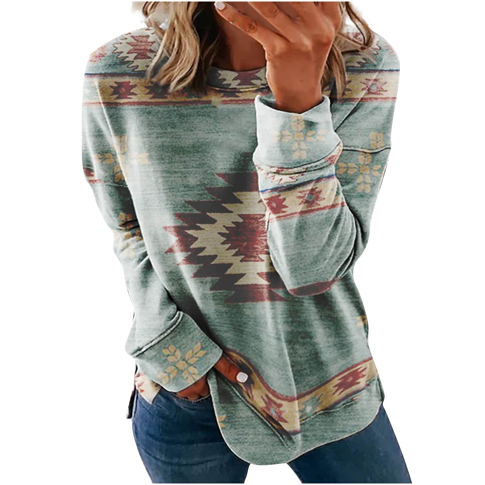 Women's Fashion Crewneck Long Sleeve Sweatshirt - Fall Winter Casual Tops for Women | Cozy Loungewear, Workout, Running & Everyday Wear