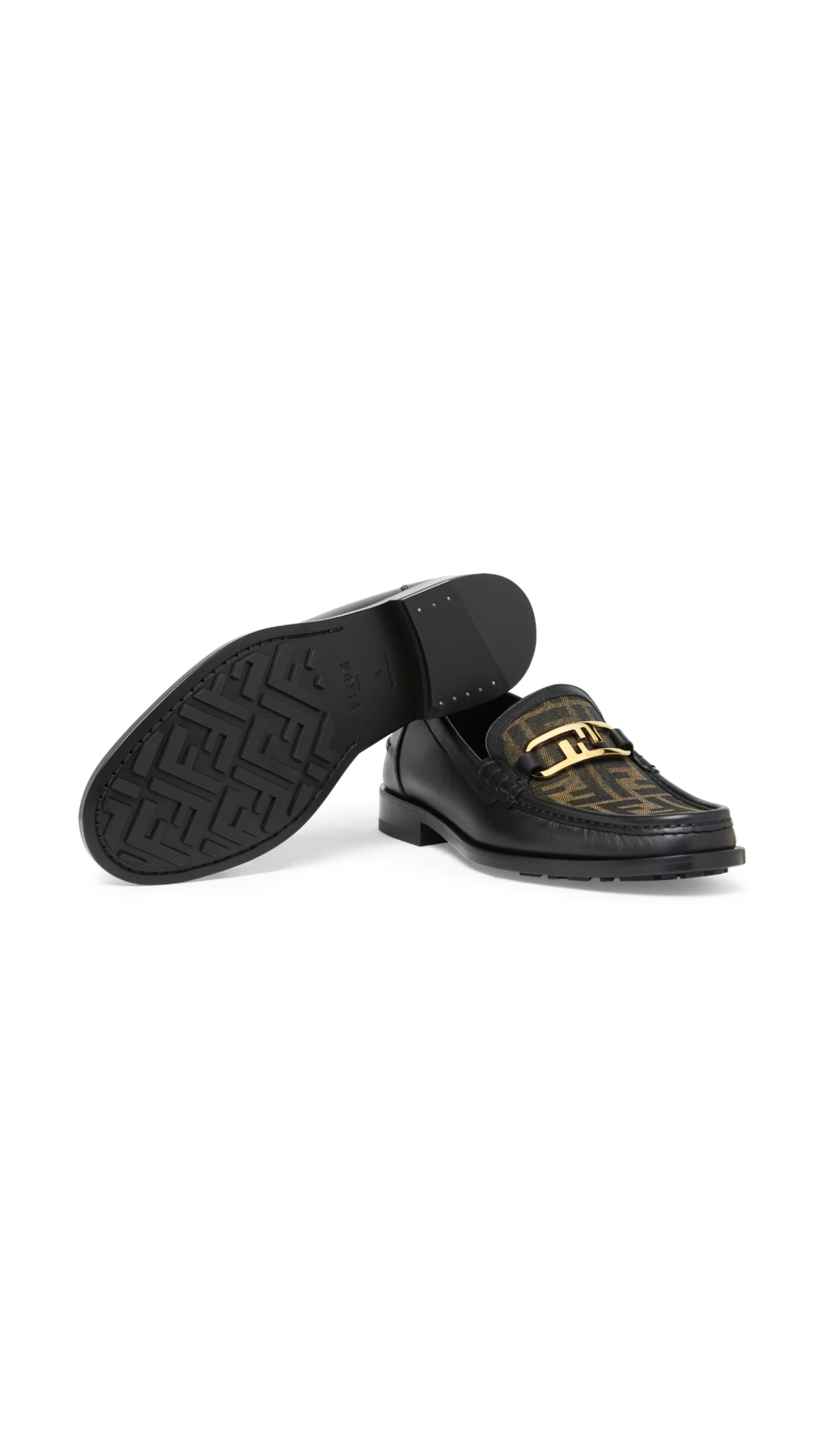 FF O’Lock Loafers for Men - Comfortable Black & Brown Leather Slip-On Shoes for Casual Wear, Office & Business Occasions