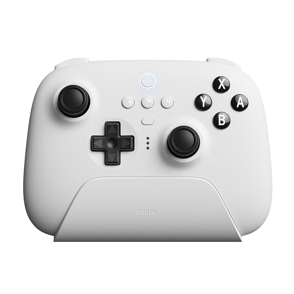 8Bitdo Ultimate Bluetooth Controller with Charging Dock - Wireless Pro Gamepad with Hall Effect Joystick for Nintendo Switch, PC Windows & Steam Deck | Ergonomic Design for Long Gaming Sessions (White)