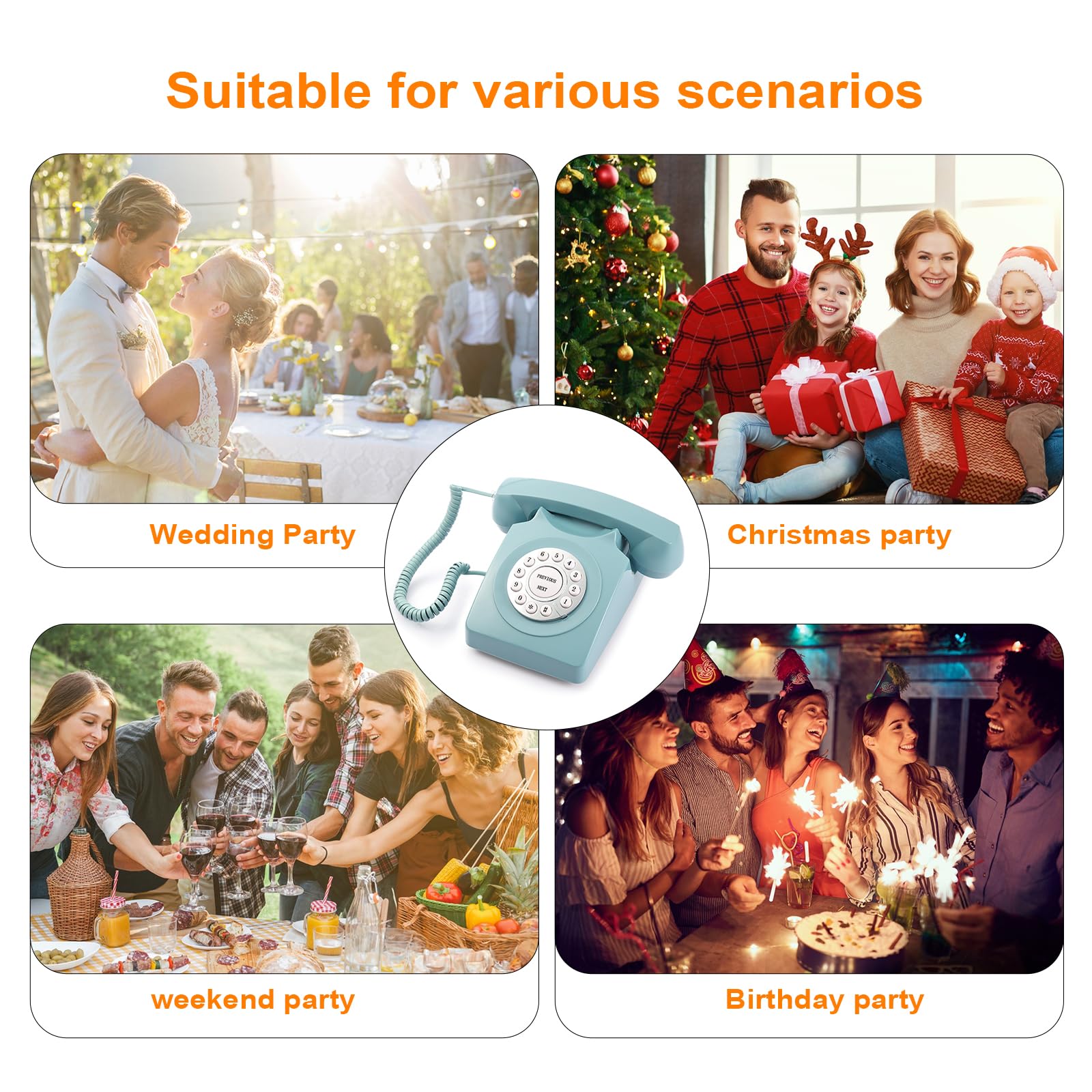 Retro Audio Guest Book Phone - Record Wedding & Baby Shower Messages, Voicemail Keepsake for Special Events - Perfect for Capturing Congratulations from Friends & Family at Weddings, Receptions, and Celebrations