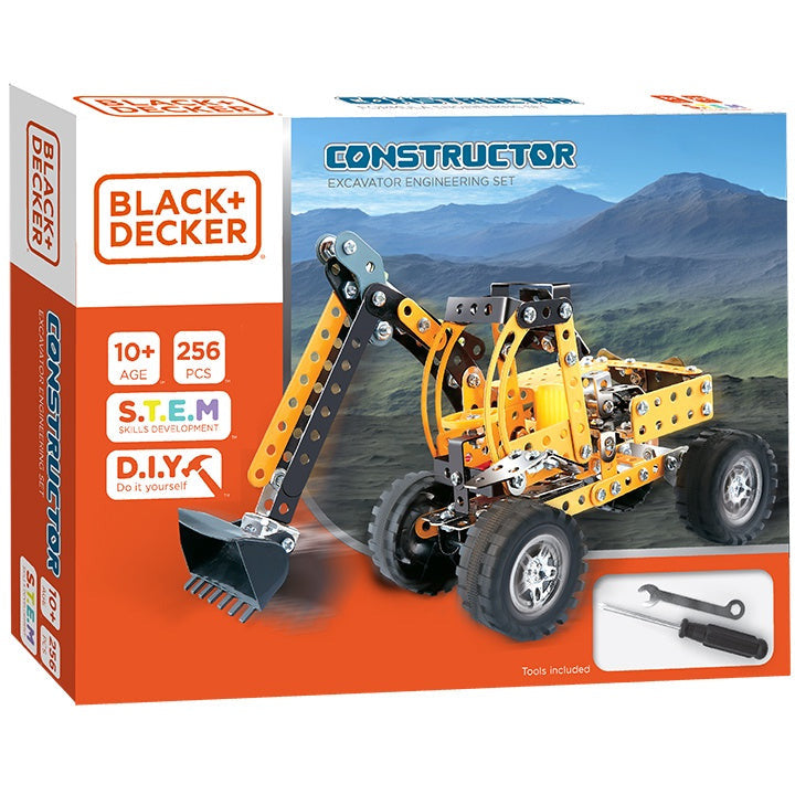 B&D Excavator Engineering Toy Set for Kids - STEM Construction Vehicle Playset with Movable Parts - Perfect for Sandbox Play, Construction Pretend Play & Early Learning Development