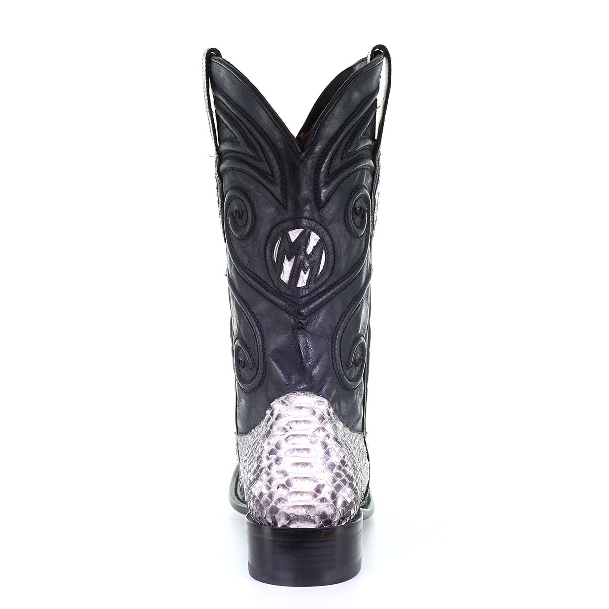 Montana White Western Cowboy Python Skin Boots for Men - Genuine Leather Rodeo Boots with Snip Toe & Stacked Heel | Perfect for Country Dancing, Rodeos & Western Fashion