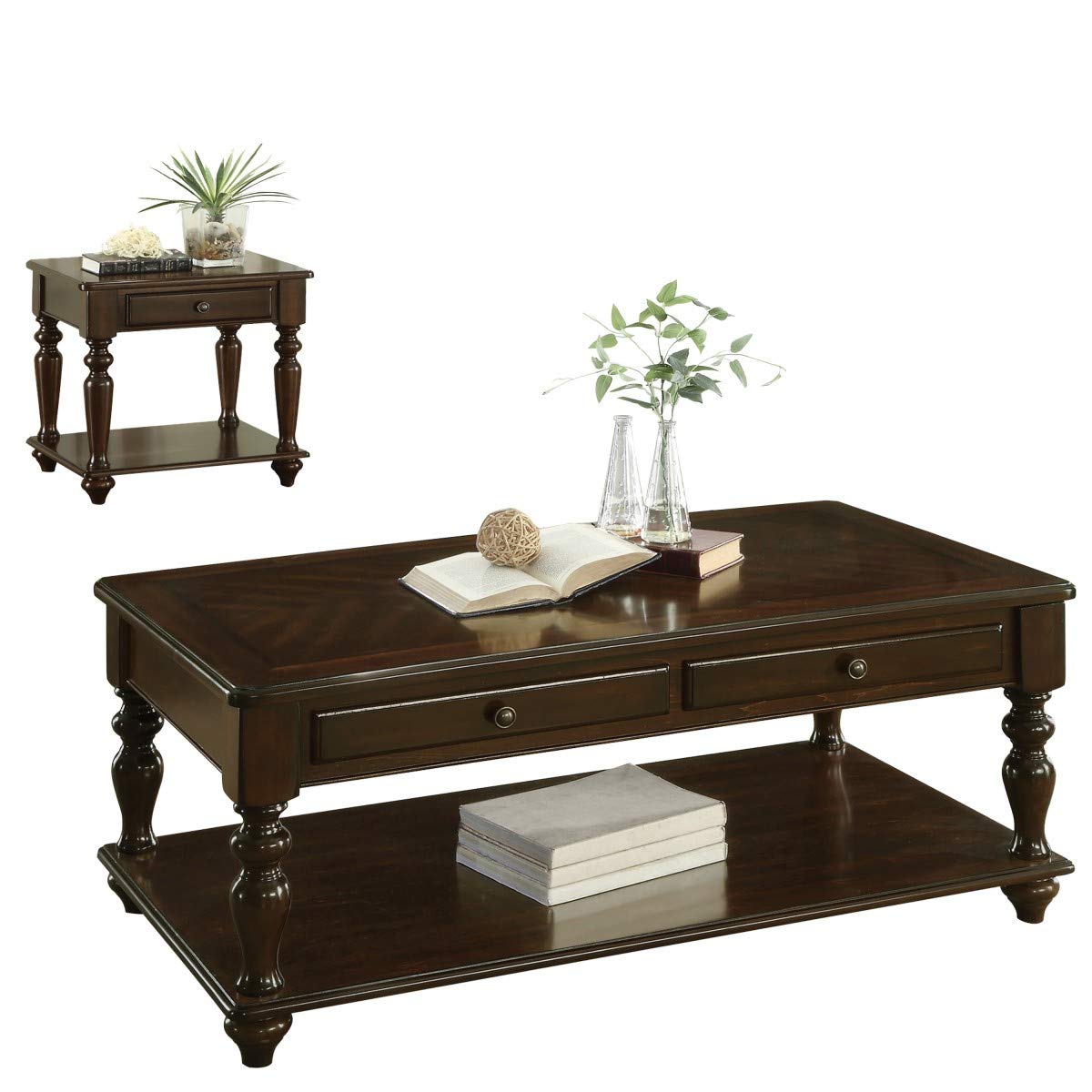 Carell Espresso Wood Lift Top Coffee Table with Casters - Convertible Storage Ottoman for Living Room, Home Office & Small Spaces