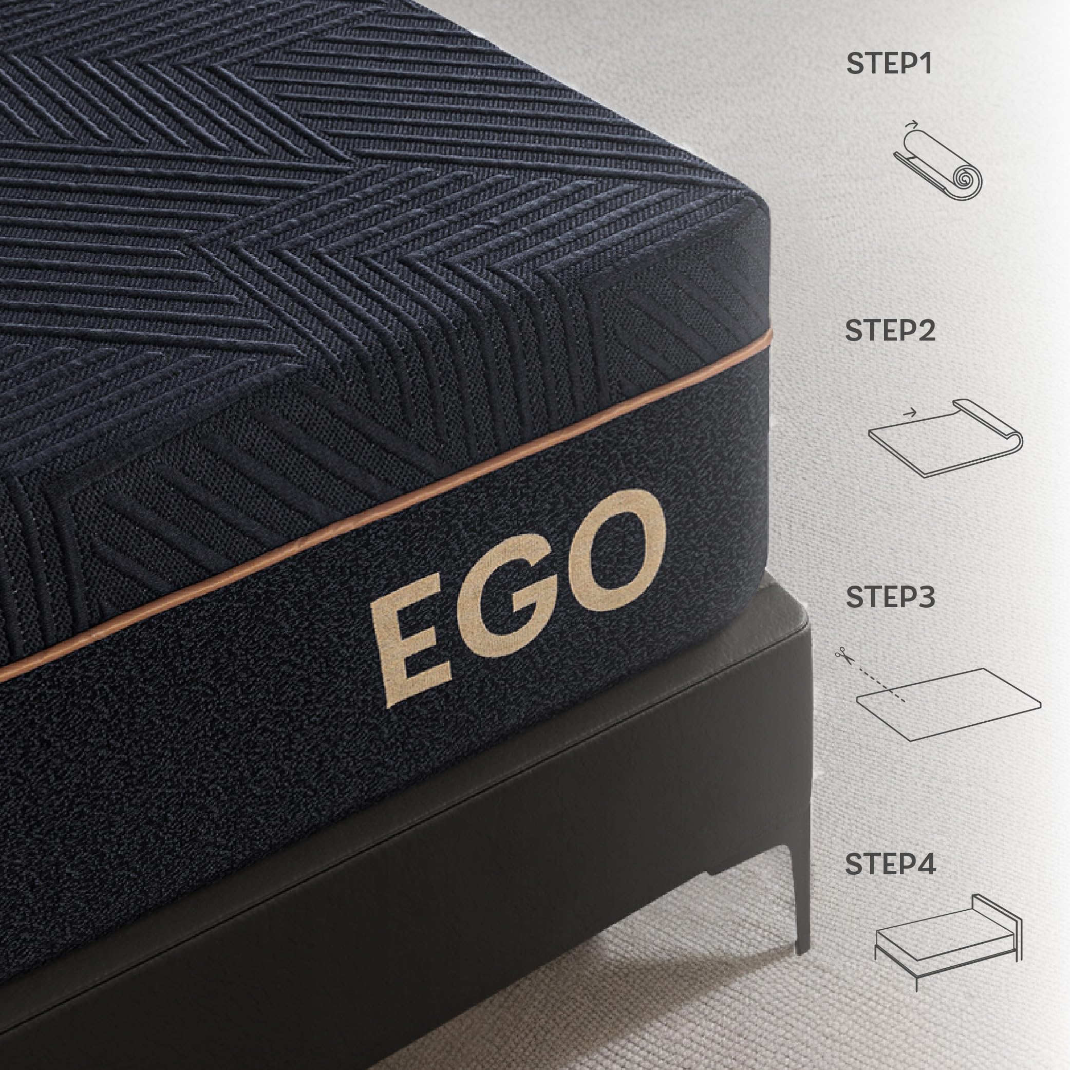 EGOHOME 12 Inch Twin Memory Foam Mattress with Cooling Copper Gel - CertiPUR-US Certified, Fiberglass Free Medium Firm Mattress for Back Pain Relief & Pressure Point Support - Perfect for Guest Rooms, Dorms & Small Spaces
