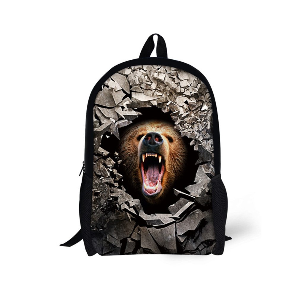 Angry Animal Print School Backpack for Girls - Lightweight Book Bag for Students, Perfect for School, College, and Travel