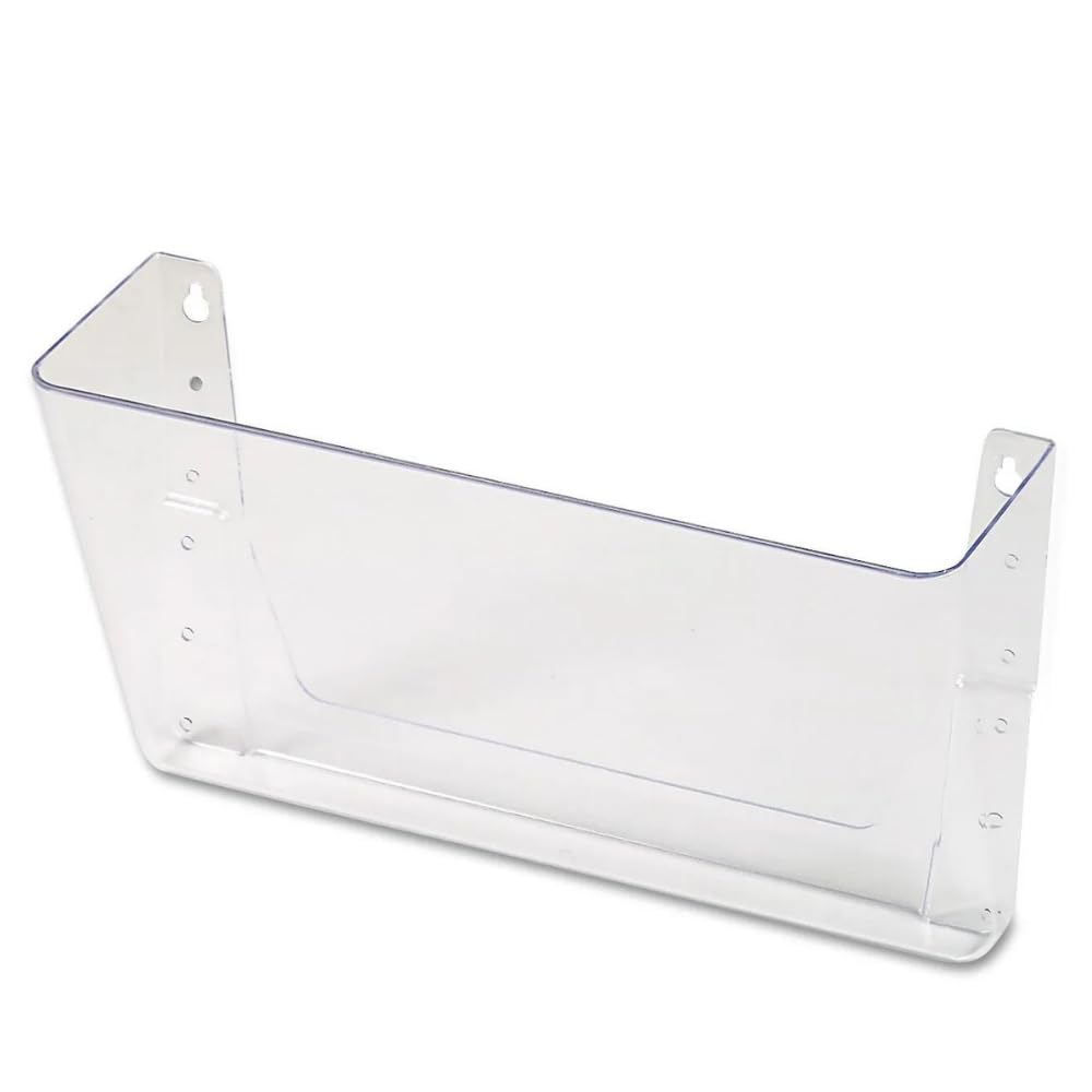 1InTheOffice Clear Plastic Wall File Holder - Letter Size, Expandable Single Pocket for Documents - Perfect for Home Office, Classroom & Office Organization