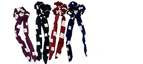 AB Beauty House 6-Pack Silk Satin Scarf Elastic Hair Ties - Floral Printed Ponytail Holders & Vintage Hair Accessories for Women | Perfect for Work, Parties & Everyday Styling