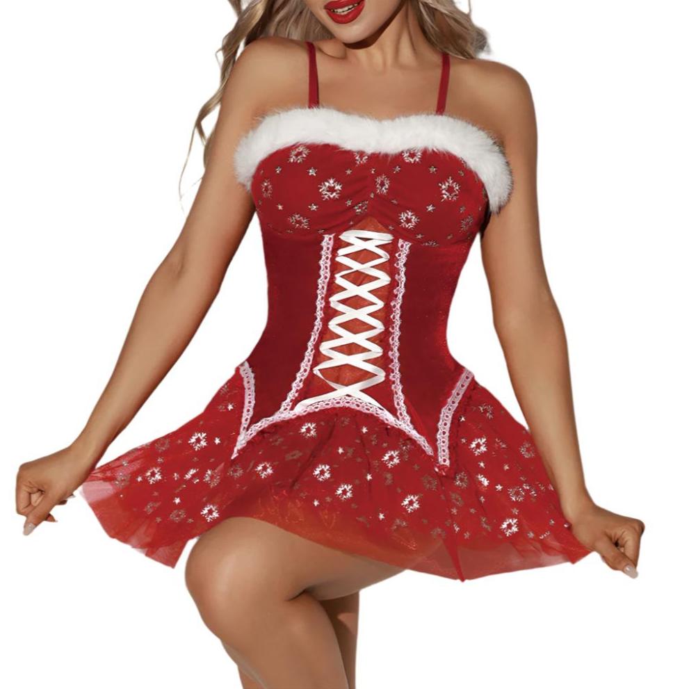 JSY 3-Piece Velvet & Snowflake Tulle Christmas Dress Set for Girls - Holiday Party Outfit, Christmas Pageant Costume, Festive Family Photo Attire