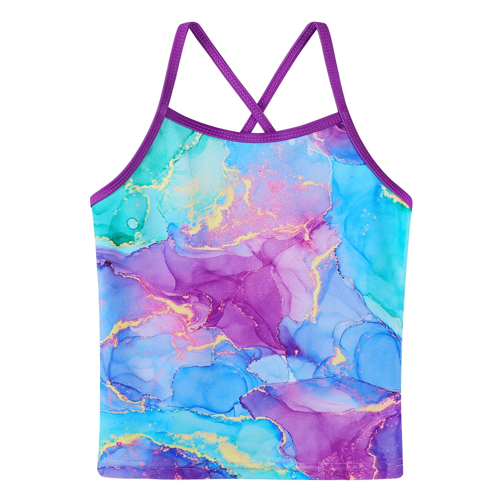 TFJH Girls' Bikini Swimsuits 2-Piece Tankini Bathing Suits with Rashguard Set for Ages 3-12 Years | Perfect for Beach, Pool, and Summer Water Activities
