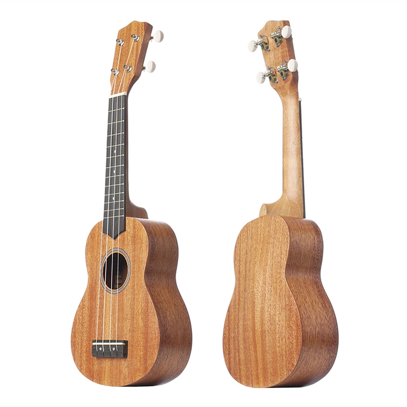 21 Inch Ukulele for Beginners - Solid Wood Mini Guitar with Strings, Capo, Thumb Hammer & Strap - Perfect for Travel, Beach Parties & Music Lessons