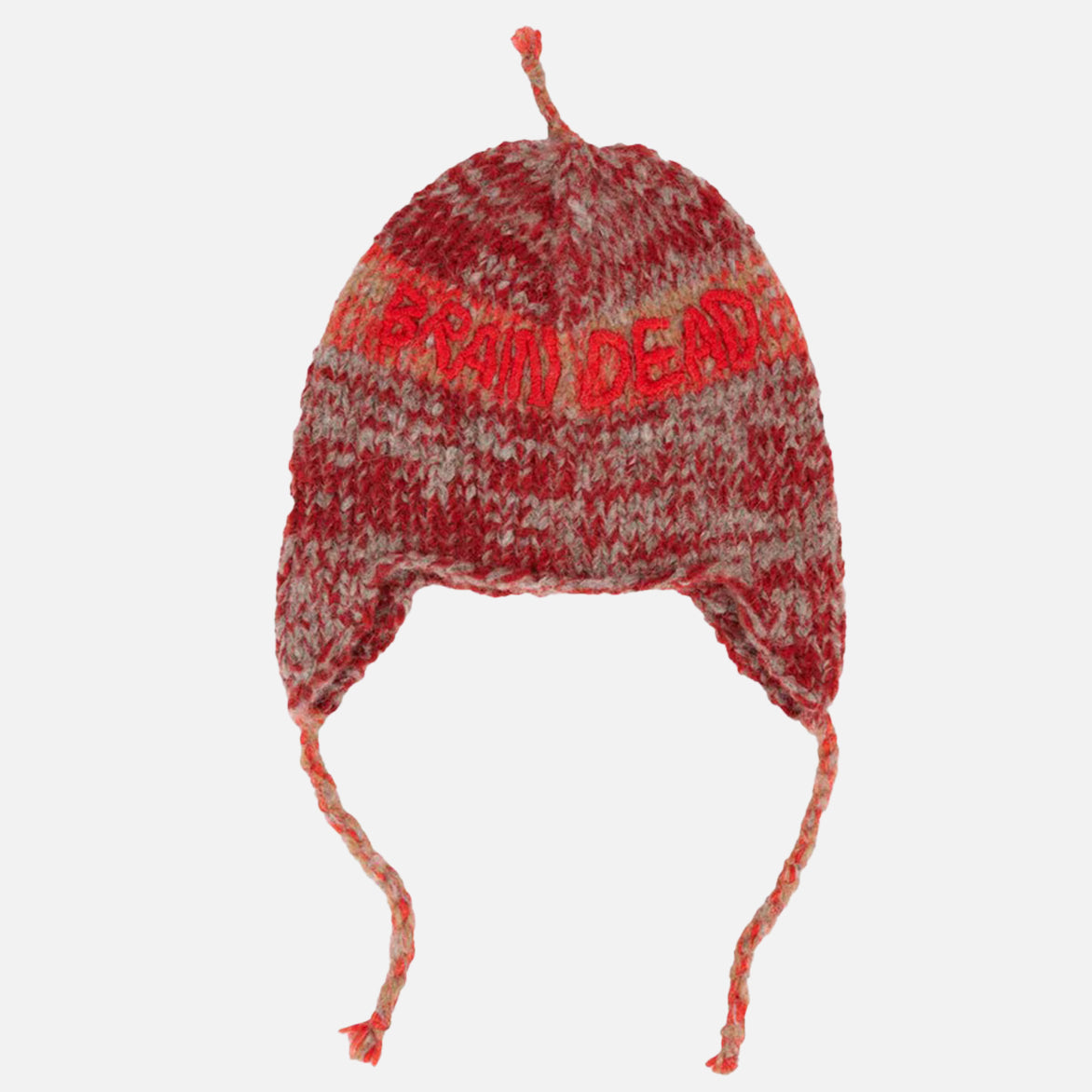 Alpaca Knit Ear Flap Beanie - Brown Multi Color Winter Hat for Men & Women - Warm & Cozy for Skiing, Snowboarding & Outdoor Activities