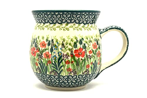 Polish Pottery Mug 15oz Bubble U4335 - Handmade Coffee Cup for Home & Gifts