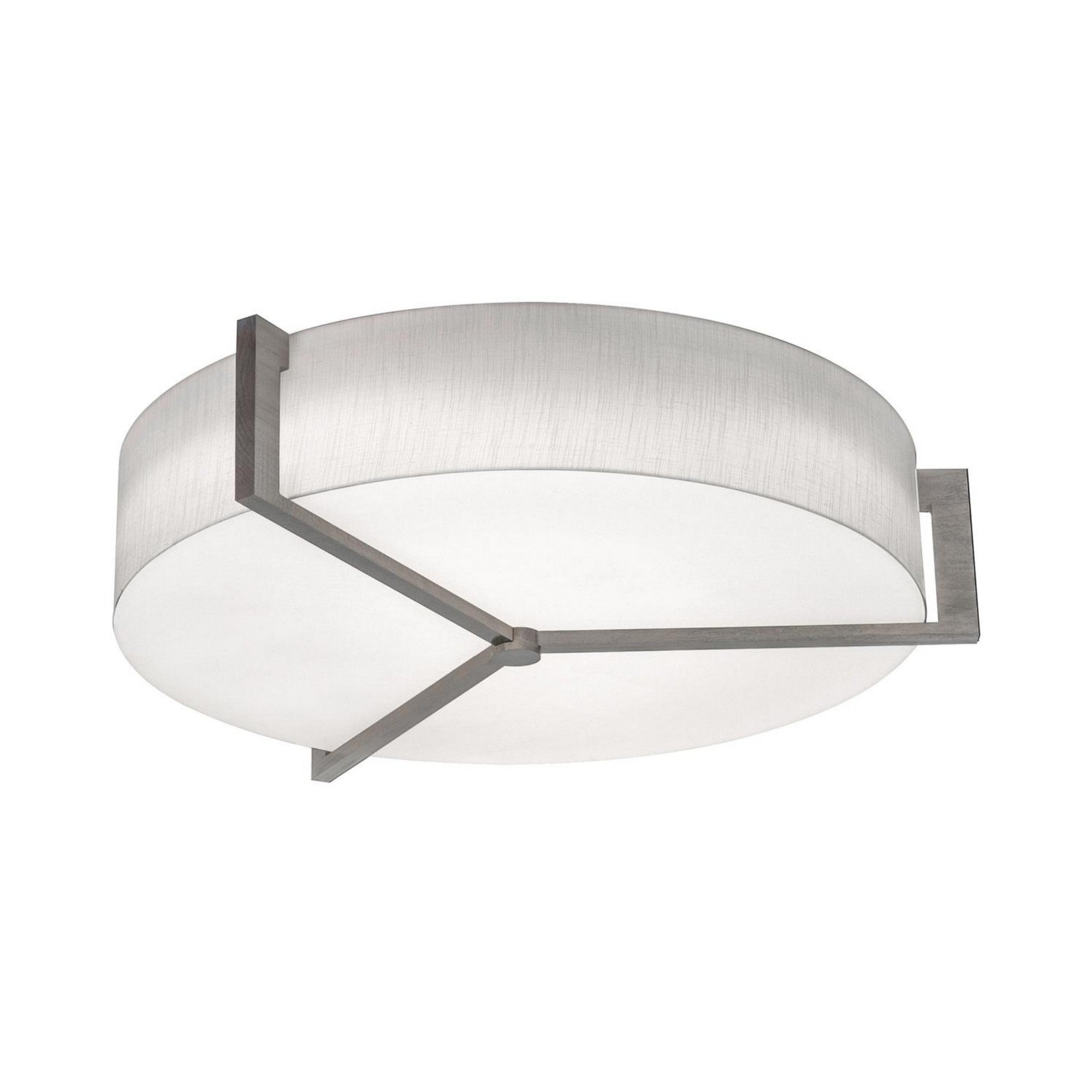 Apex 27 3-Light Flush Mount Ceiling Light Fixture - Linen White & Grey Finish - Perfect for Bedroom, Kitchen, or Hallway Lighting