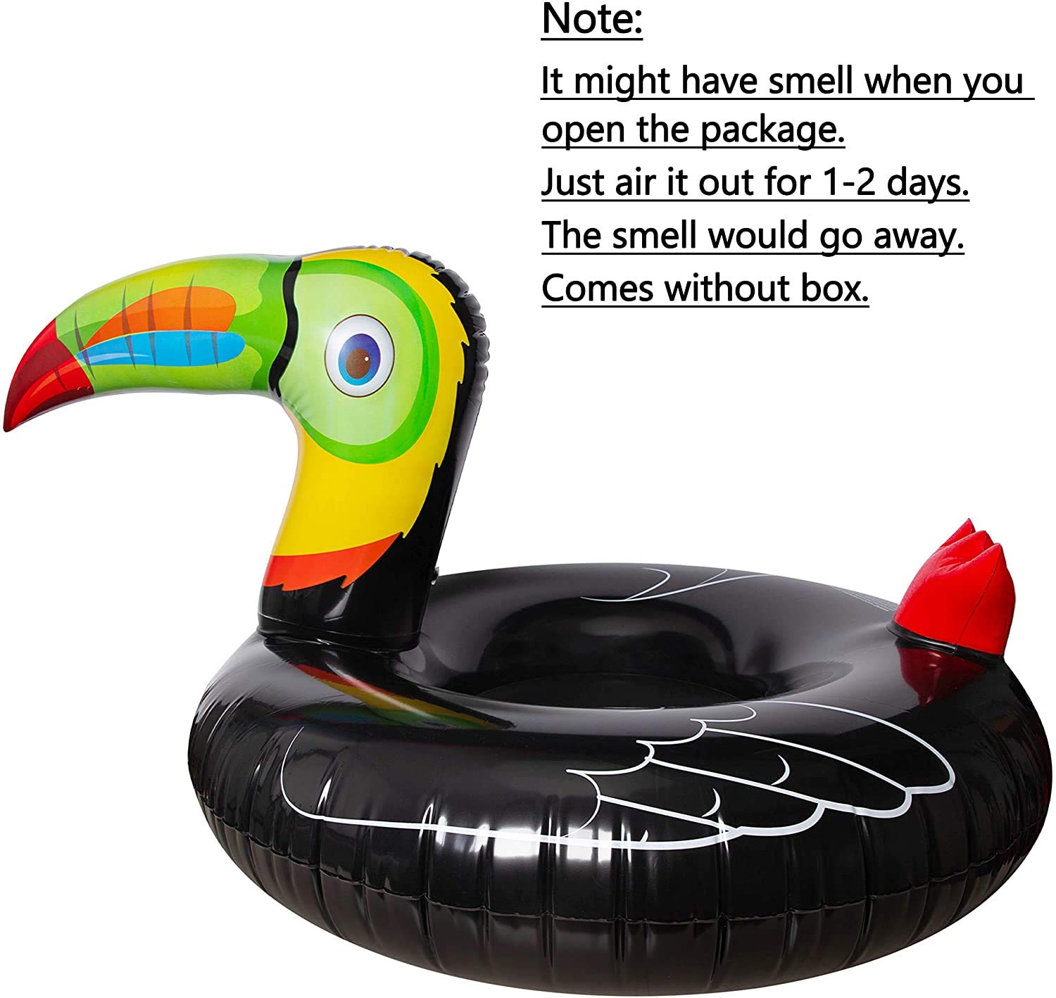 Geefuun Tropical Toucan Inflatable Pool Float - Hawaiian Luau Themed Ride-On Swimming Ring for Kids & Adults | Perfect for Beach Parties, Pool Relaxation & Summer Water Fun