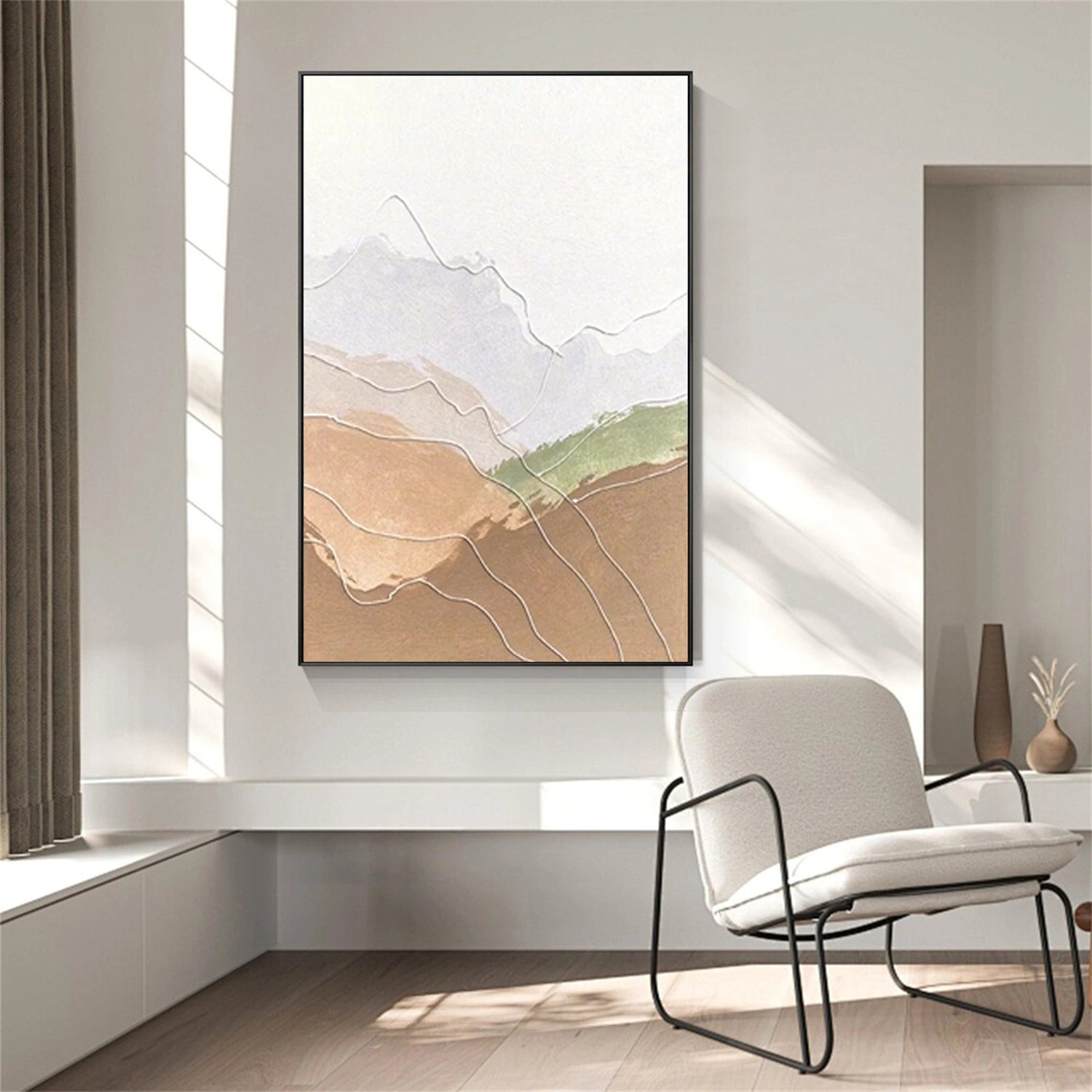 Beige & Brown Abstract Wall Art Print #BB098 - Modern Home Decor for Living Room, Bedroom & Office