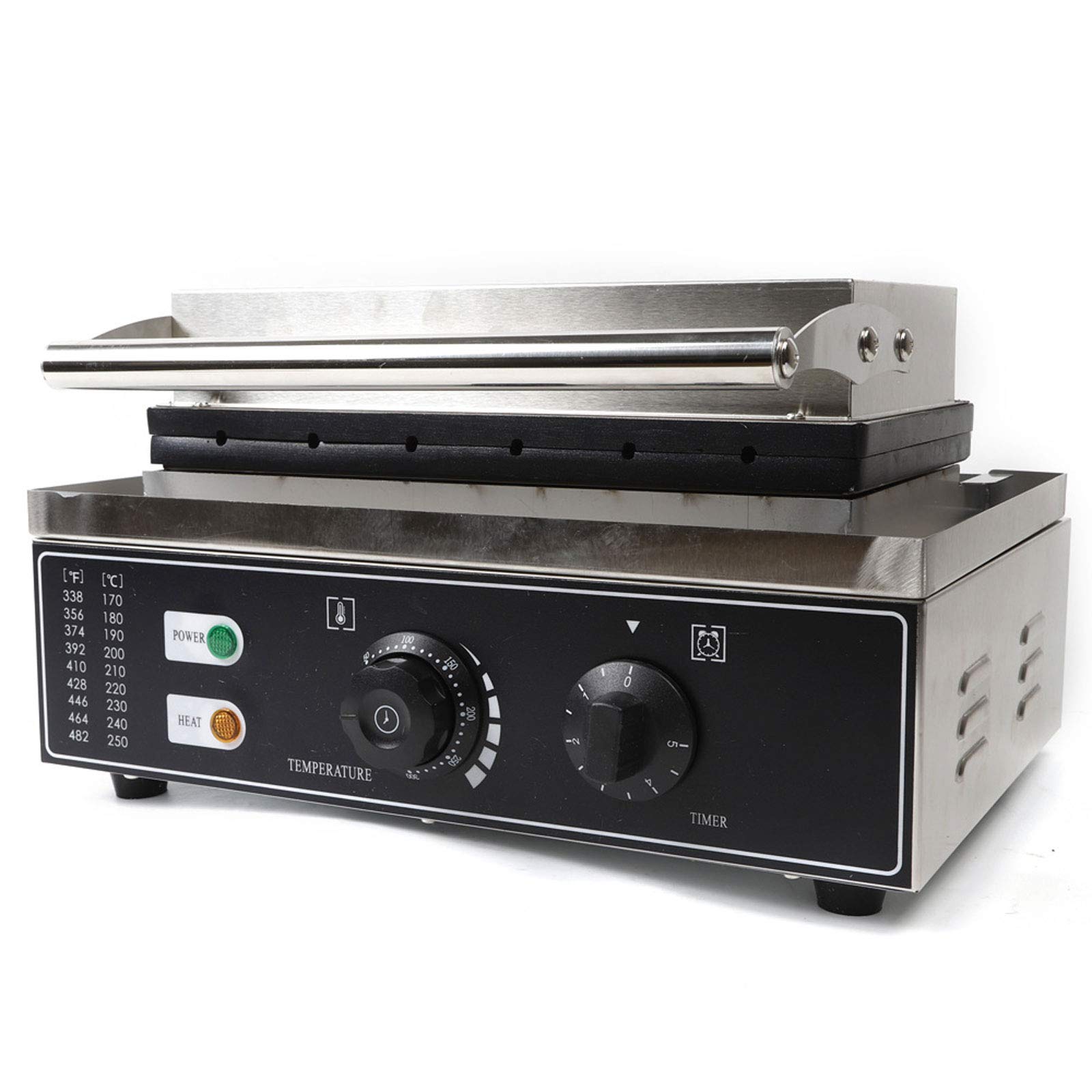 Commercial Nonstick Electric Waffle Maker Machine - 6 Stainless Steel Plates for Crispy Waffles & Corn Dogs - Restaurant & Bakery Grade - Perfect for Breakfast Cafes, Hotels, and Catering Businesses