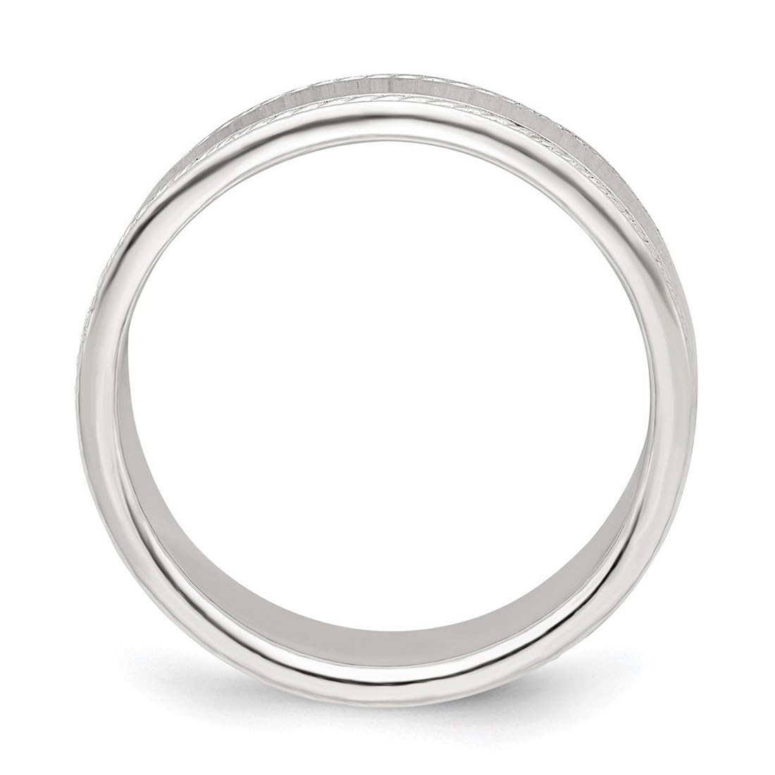 925 Sterling Silver Edge Band Ring for Women & Men - Wedding, Gift, Fashion