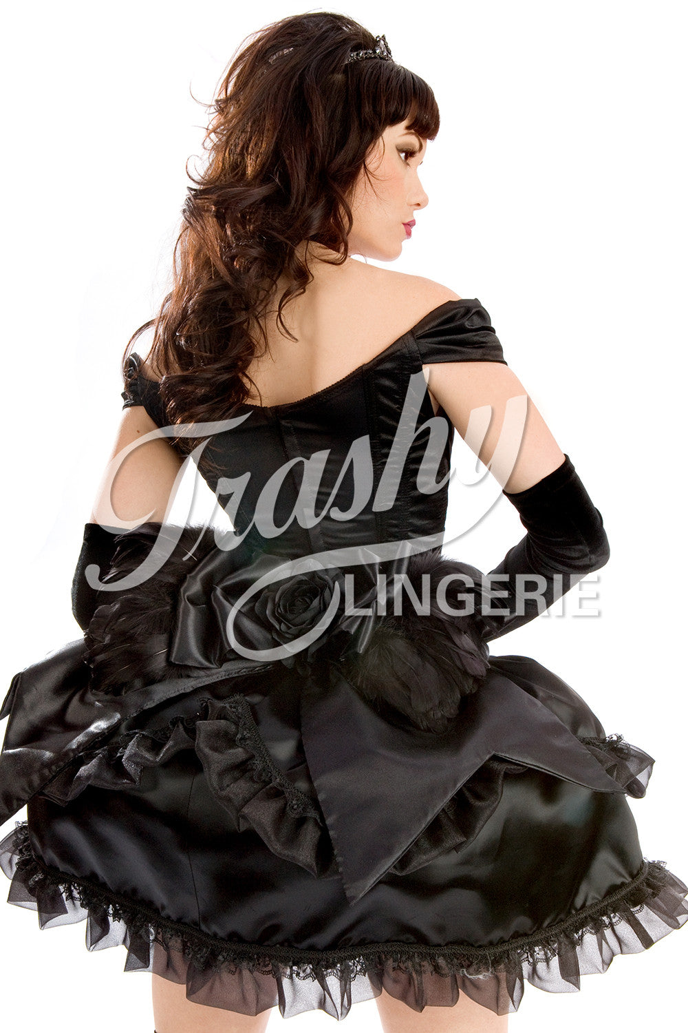 La Belle Marie Bustle with Bow & Feathers - Elegant Victorian Style Bustle Skirt for Weddings, Cosplay & Historical Reenactments