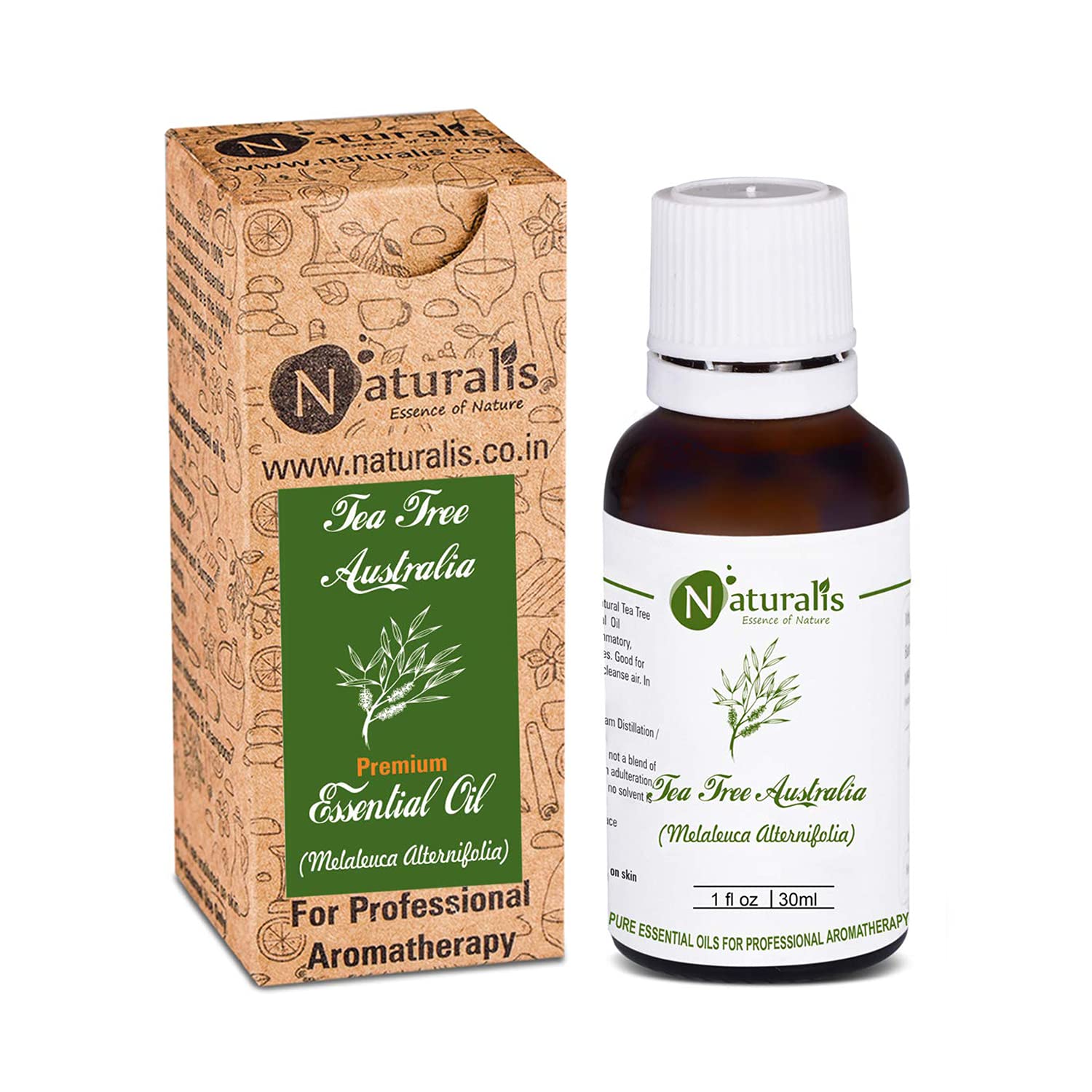 Naturalis Eucalyptus Lemon Essential Oil - 100% Pure Aromatherapy Oil for Relaxation, Skin Care & Mosquito Repellent - Organic Tea Tree Scented Oil (30ml) - Perfect for Diffusers, Massage & Home Spa
