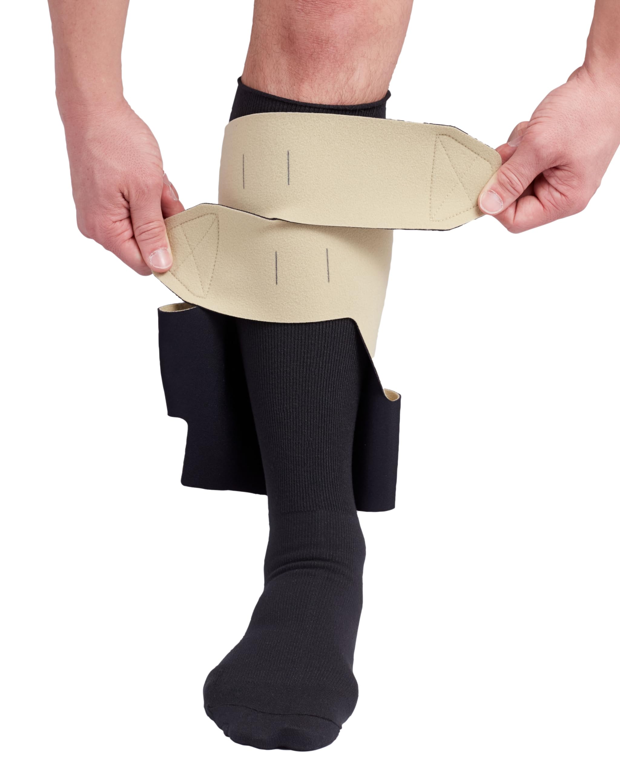 CircAid Juxtalite Lower Leg Compression System - Adjustable Compression Garment for Men & Women, Improves Leg Circulation, Works with Elastic Stockings, Medium/Short Size - Perfect for Travel, Post-Surgery Recovery & Varicose Vein Relief