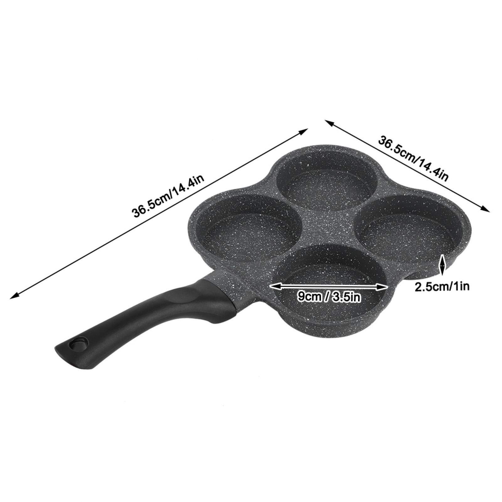 **Non-Stick 4-Hole Pancake Pan & Egg Burger Maker - 36.5x19.5x2.5cm - Perfect for Breakfast, Dumplings & Electric/Stove Cooking - Ideal for Pancakes, Egg Sandwiches & Quick Meals**