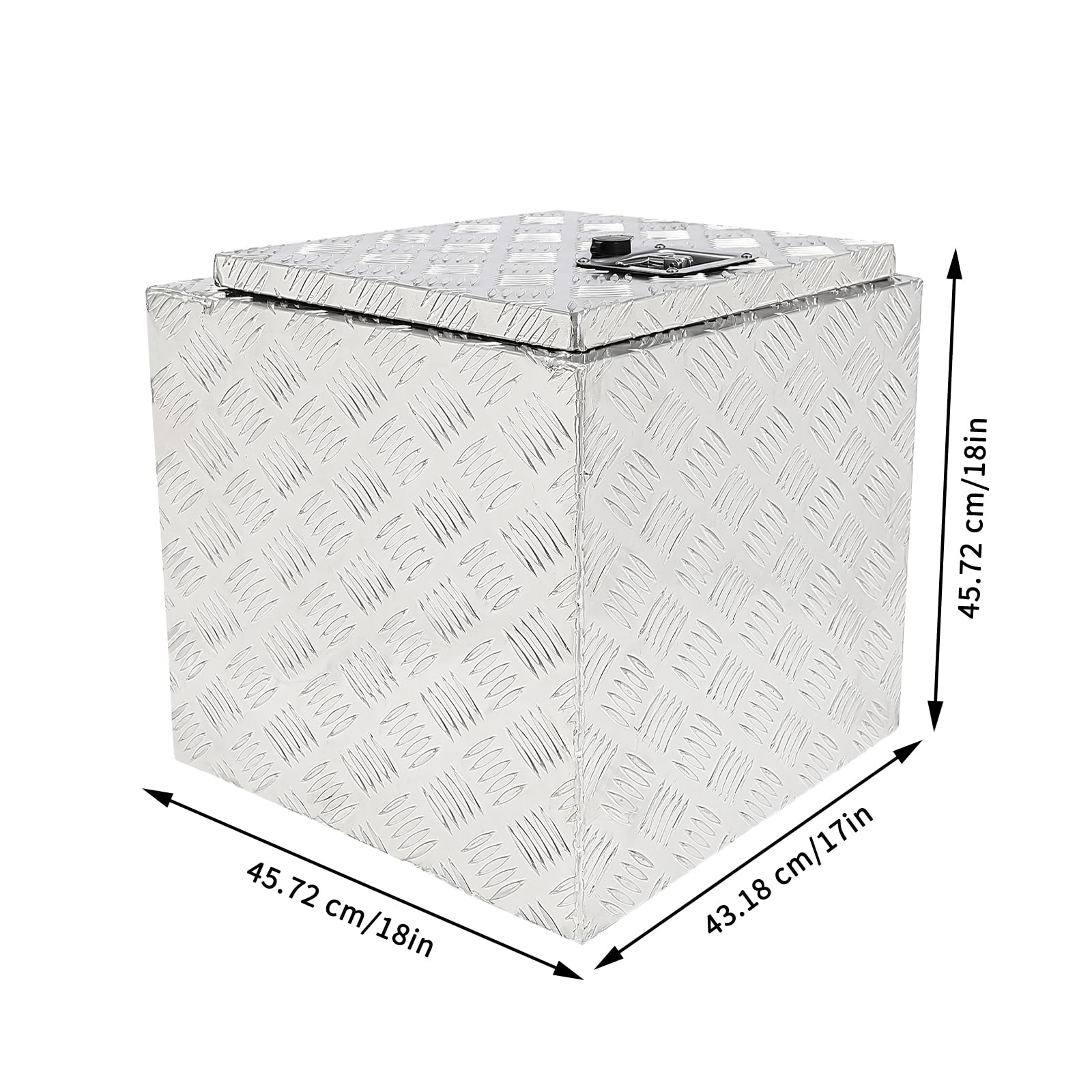 18 Inch Heavy Duty Aluminum Diamond Plate Underbody Tool Box with Lock & Keys – Secure Truck Bed Storage Organizer for Pickups, Vans & SUVs | Perfect for Construction, Camping & Road Trips