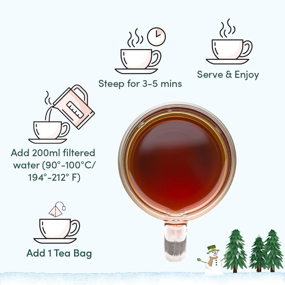 VAHDAM 2025 Advent Calendar Tea Bags Gift Set - 24 Unique Flavors Holiday Tea Collection | Premium Folding Christmas Calendar for Adults (Women & Men) | Perfect Holiday Gift, Office Treat & Cozy Winter Nights Companion