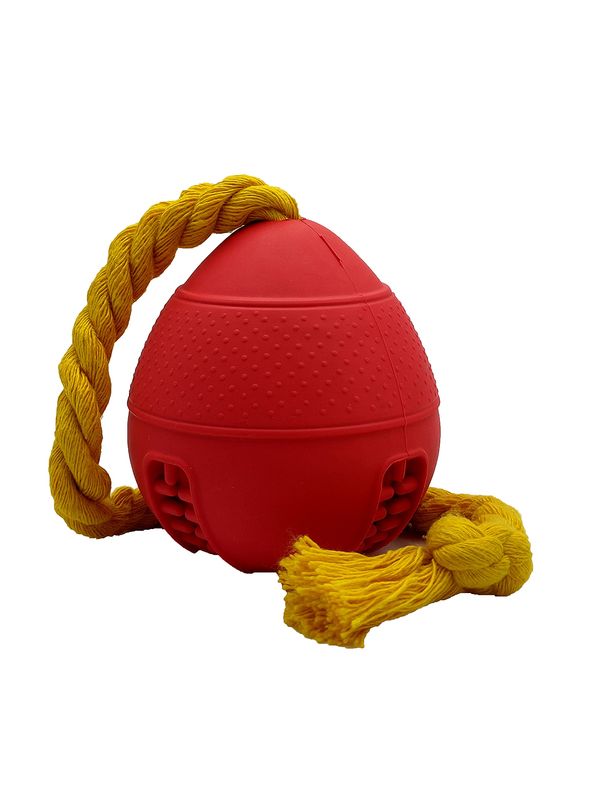 **Kiloforest Durable Aggressive Chew Toys for Dogs – Natural Rubber & Rope Interactive Treat Toy for Small & Medium Dogs – Teeth Cleaning & Training – Perfect for Playtime & Dental Health (Red)**