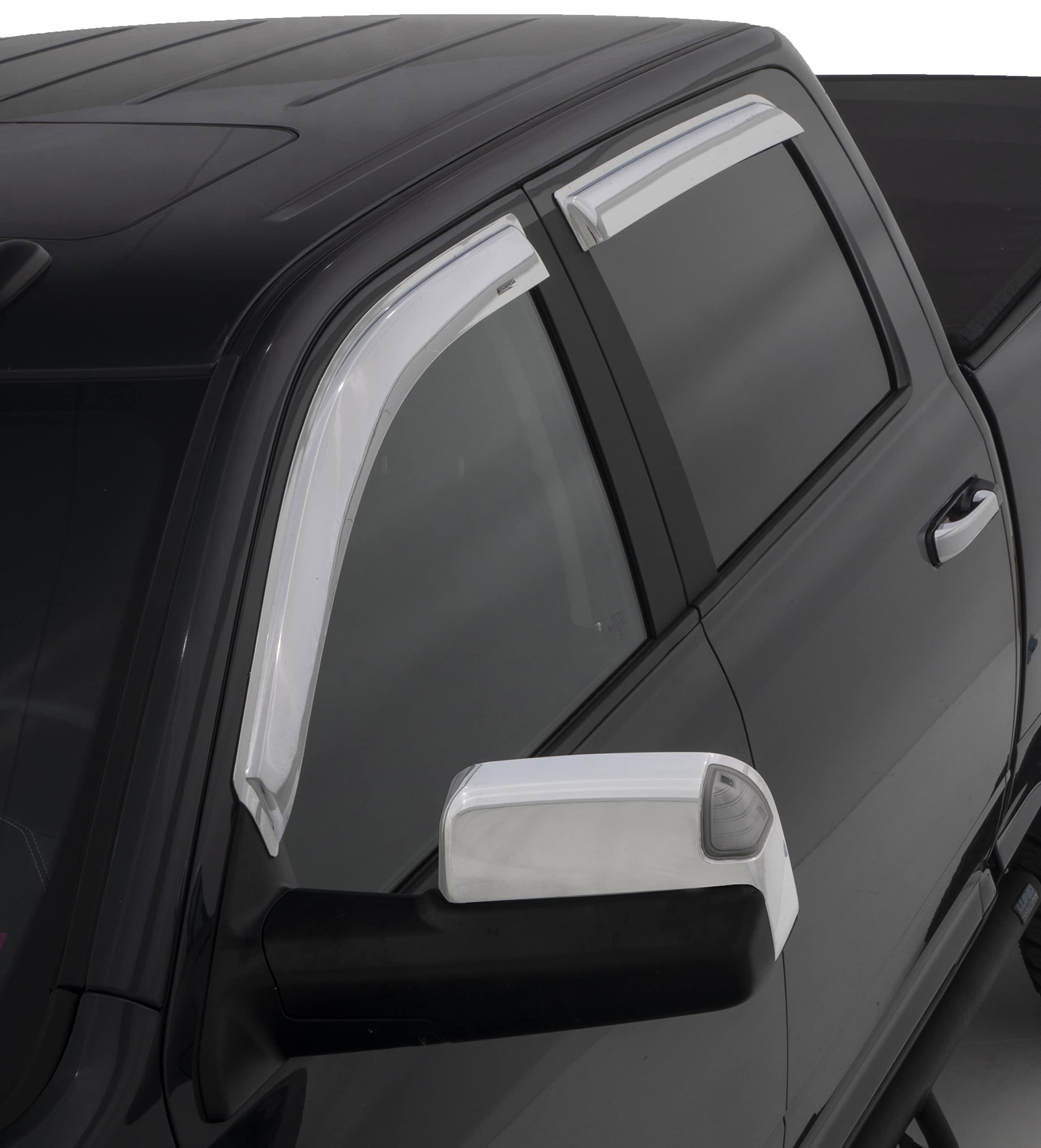 Stampede Tape-Onz Sidewind Deflectors for 2015-2020 Chevrolet Tahoe SUV - Polished Chrome (4-Piece Set) 60113-8 | Reduce Wind Noise & Protect Windows | Perfect for Highway Driving & Off-Road Adventures