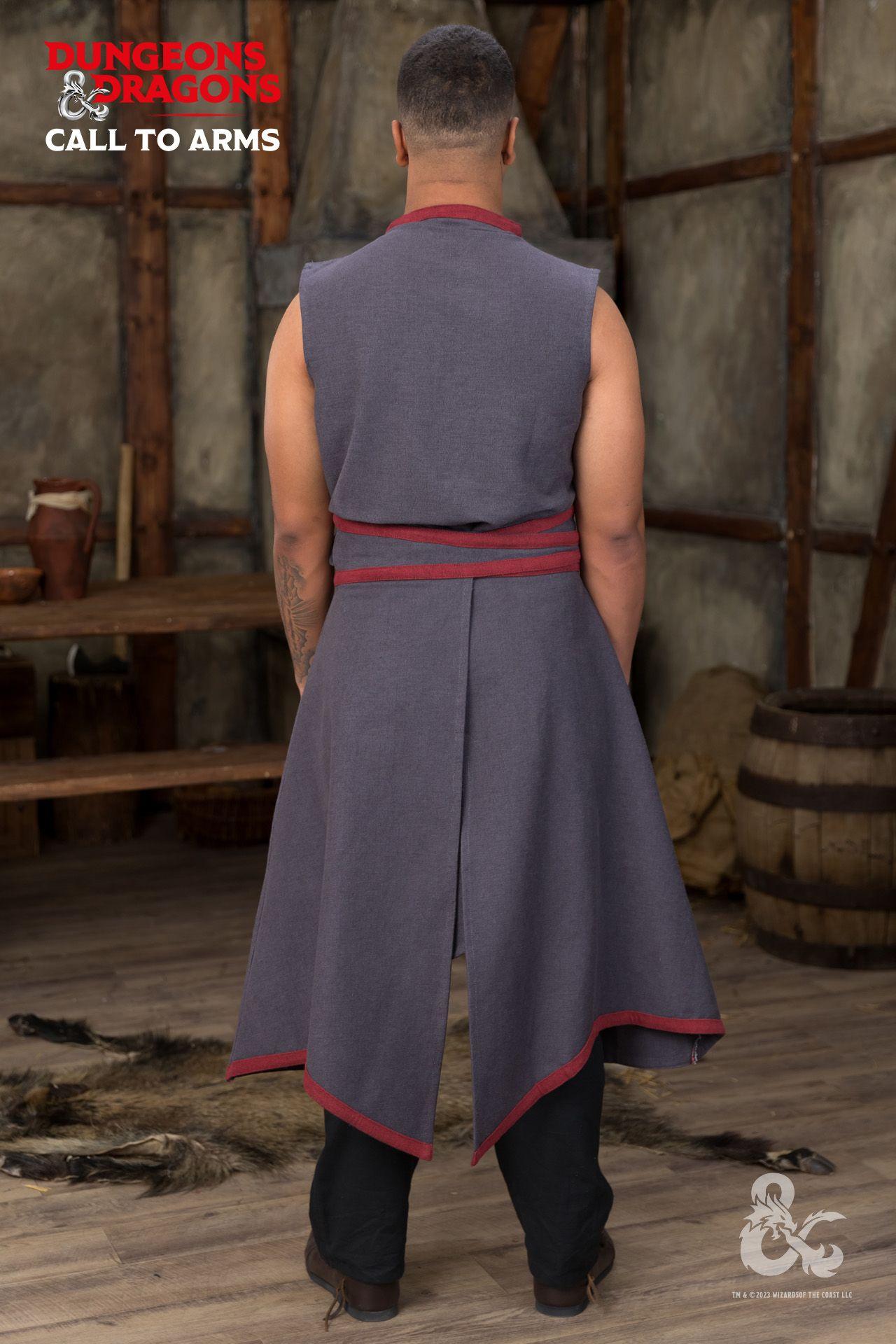 Dungeons & Dragons Sorcerer Costume Battle Skirt - Gray & Red Cosplay Outfit for D&D RPG LARP & Fantasy Conventions