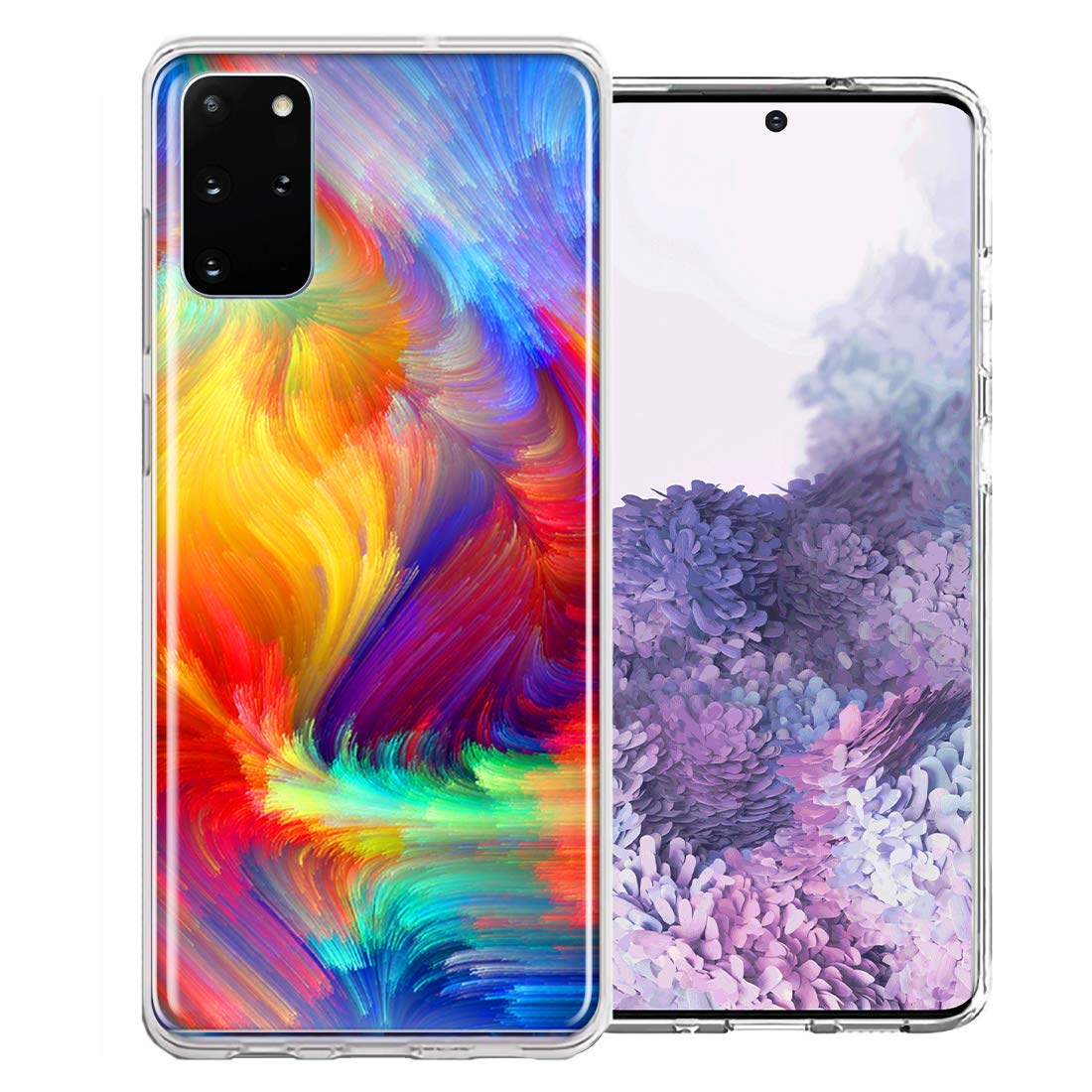 Samsung Galaxy S20 Plus Case - Feather Design Double Layer Cover for Protection & Style