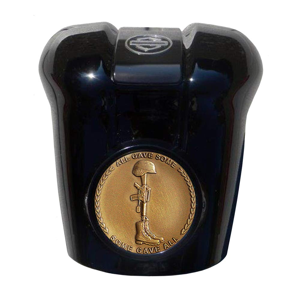 Harley Milwaukee Eight Black Waterfall Horn Cover & Coin Mount Set for Motorcycle Accessories - Perfect for Biker Enthusiasts and Custom Bike Builders