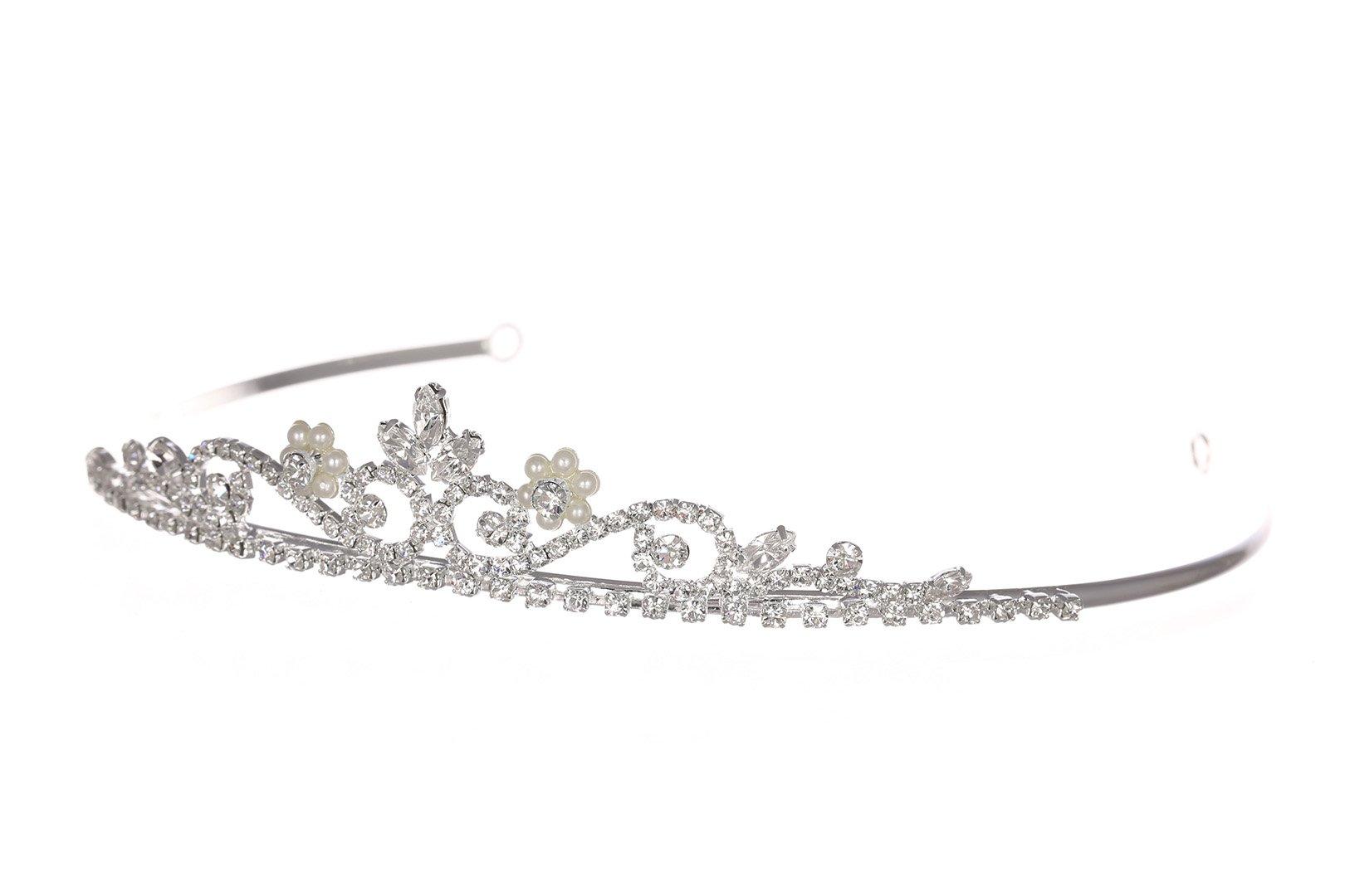 Sparkling Rhinestone Crystal Flower Tiara Crown for Bridesmaids, Prom, Wedding, Pageant – Elegant Hair Accessory for Special Occasions
