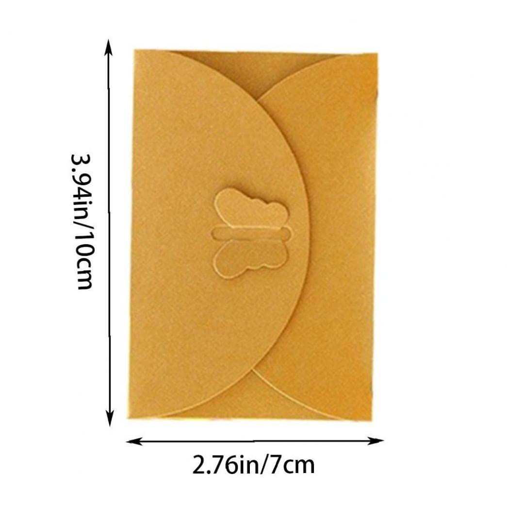 Mini Gift Card Envelopes 20pcs - Kraft Paper with Heart Clasp for Notes & Cards - 3.94x2.76inch - Perfect for Weddings & DIY Gifts
