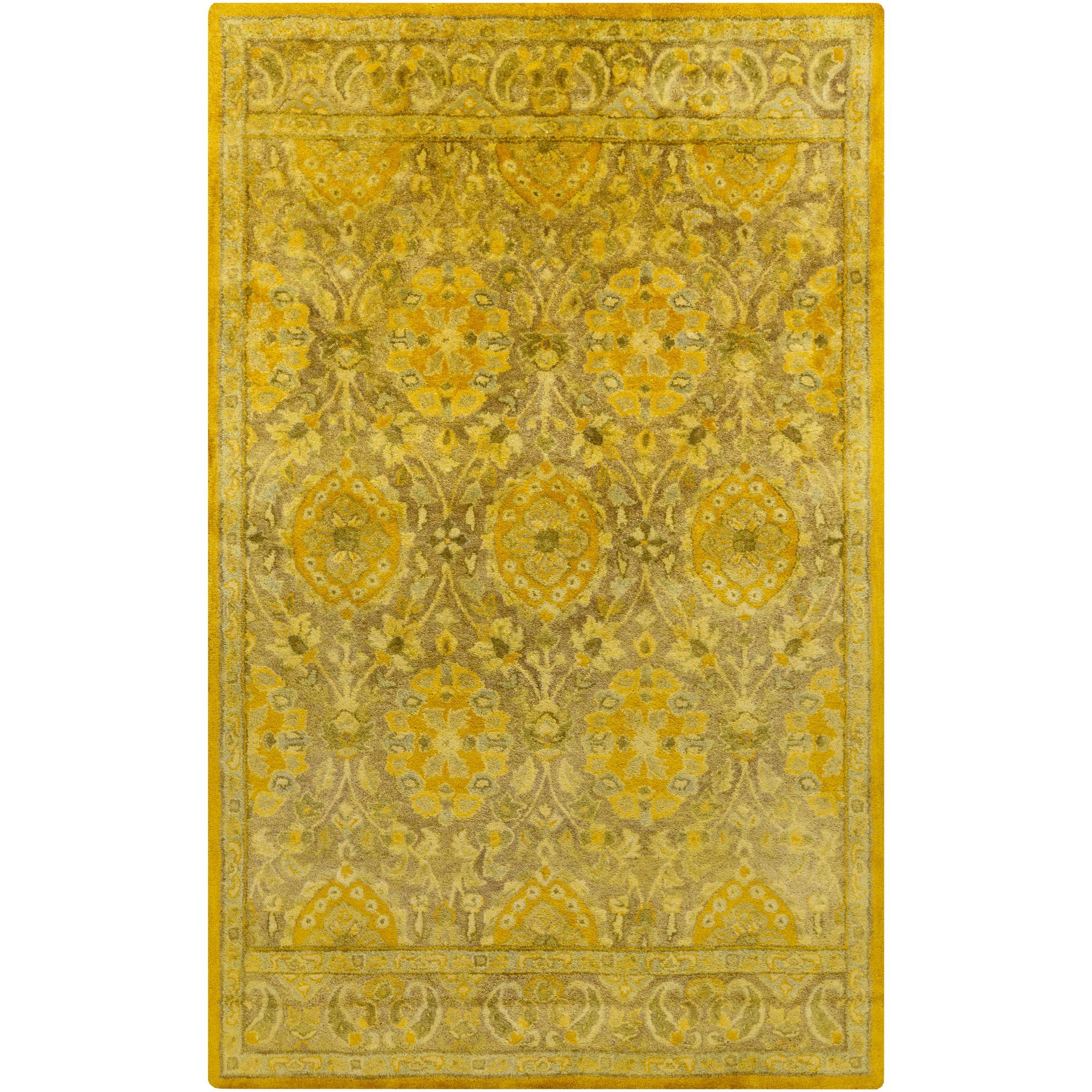 Surya Hand Tufted Casual Area Rug 5x8 Feet - Gold Olive Lime Moss Modern Boho Rug for Living Room Bedroom Home Decor