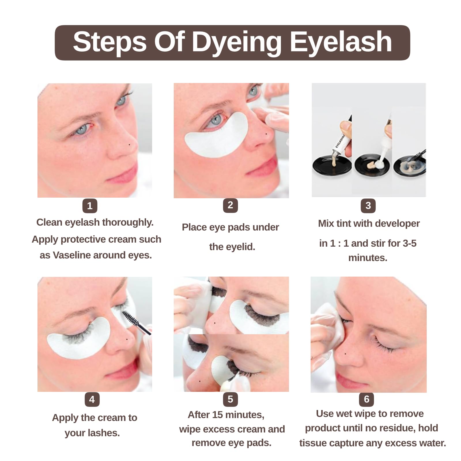 Professional Eyelash & Brow Tinting Kit - Natural Black Dye for 6 Weeks Lasting Color | Safe, Easy to Use at Home or Salon (7ml) | Perfect for DIY Beauty & Professional Lash Treatments