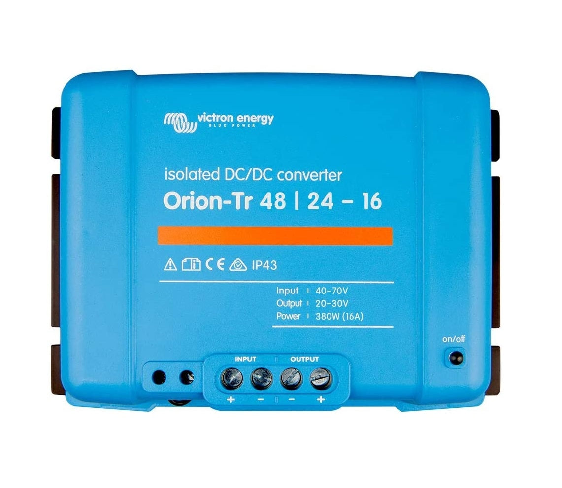 Victron Energy Orion Tr 48/24 16A (380W) Isolated DC-DC Converter | 48V to 24V Step Down Voltage Regulator | for Marine, RV, and Off-Grid Solar Power Systems