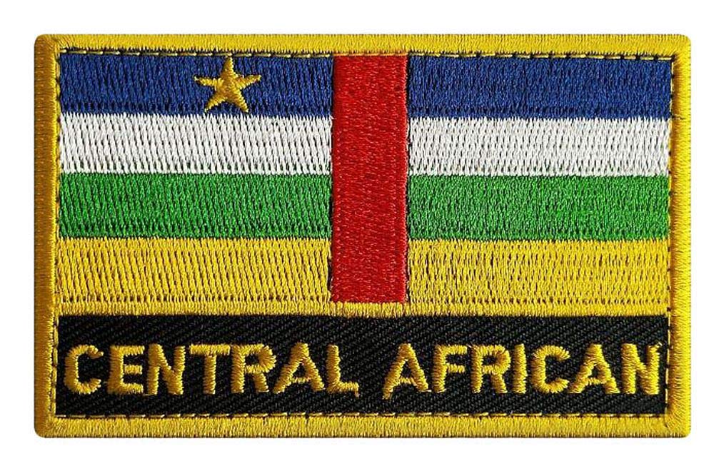 GAMESPFF Tactical Patches - Central African Flag Design - Iron On & Sew On Military Morale Patches for Jackets, Hats & Backpacks | Perfect for Outdoor Adventures, Military Enthusiasts & Collectors