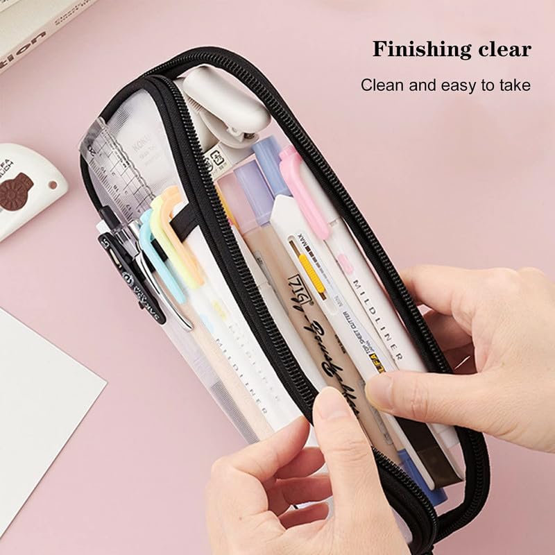 Durable Mesh Pencil Case for School & Travel - Pouch Organizer for Pens, Cosmetics & Office Supplies | Perfect for Students, Kids & Professionals | Great for Backpack, Desk & On-the-Go Use
